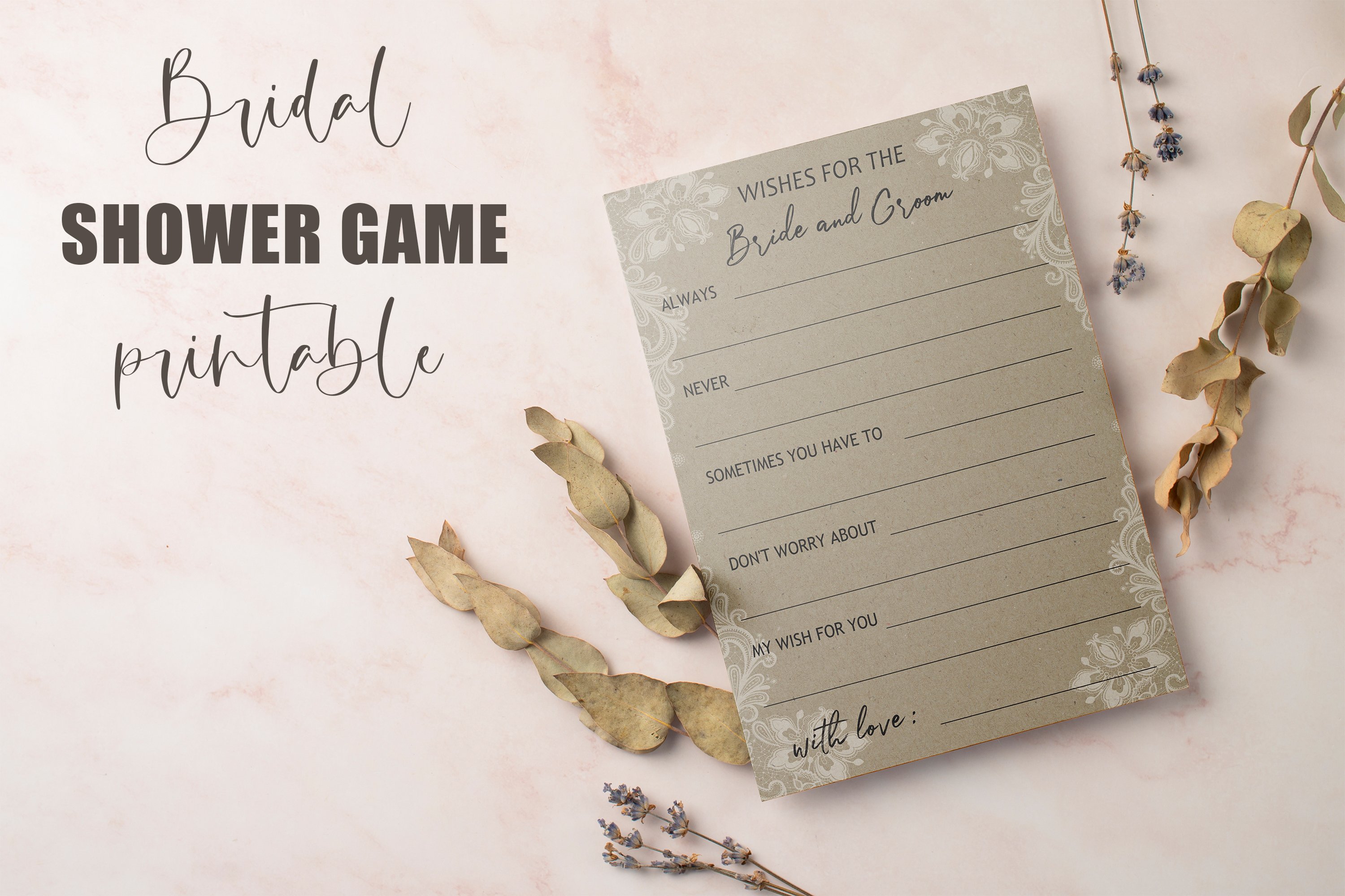 Free Printable Bridal Games