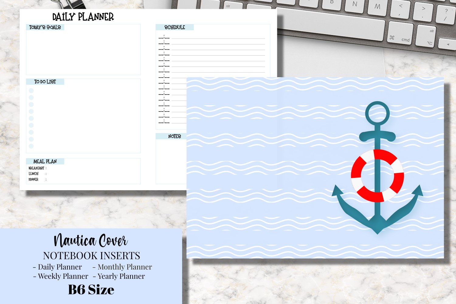 Nautica B6 Size Notebook Inserts Planner