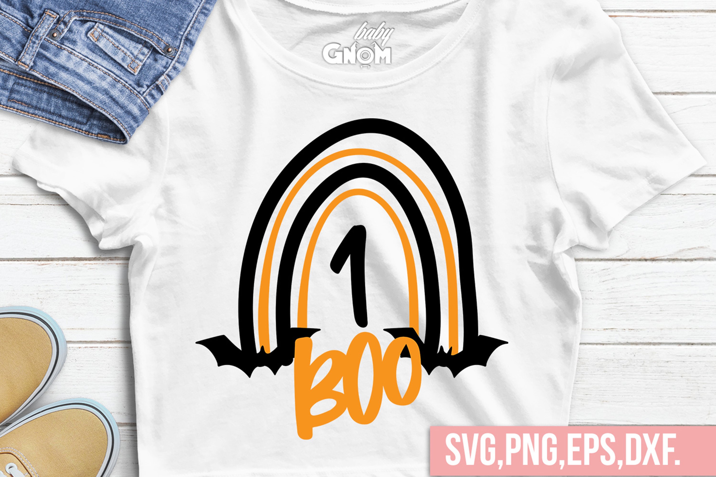 Halloween Rainbow Svg, Boho Rainbow Svg, My First Boo SVG, (964086