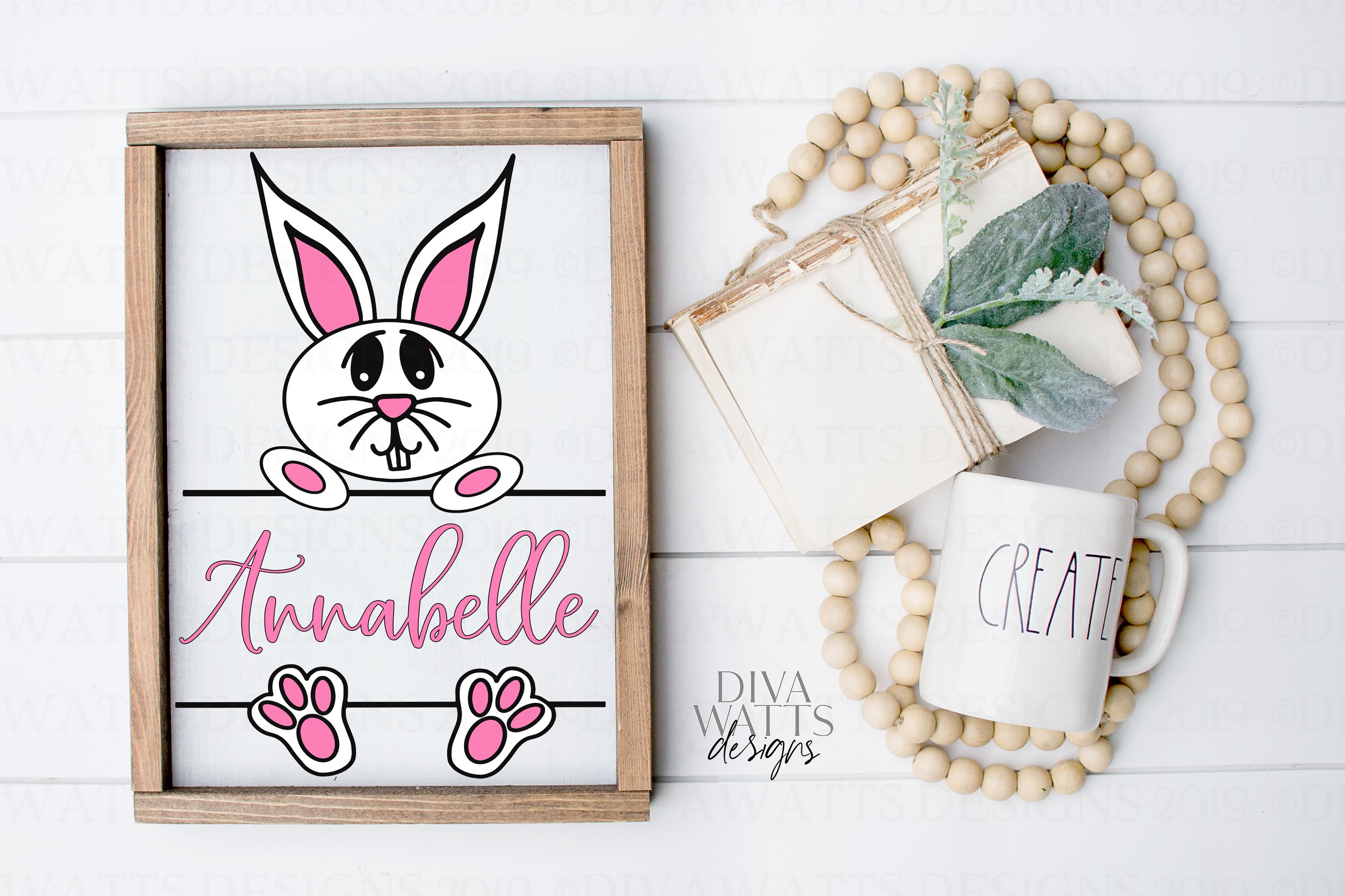 Easter Bunny to Customize With Name - Cutting File - SVG (414837 ...