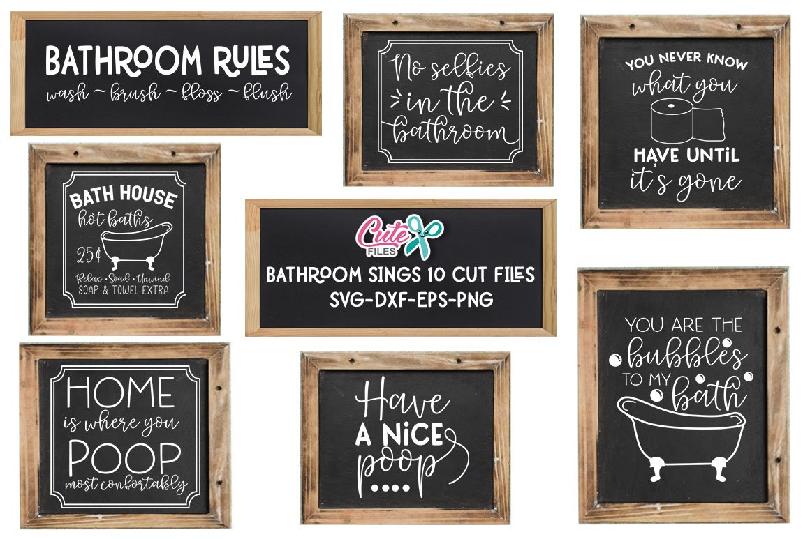 Bathroom Signs Svg Cut Files For Crafters 555626 Cut Files Design Bundles