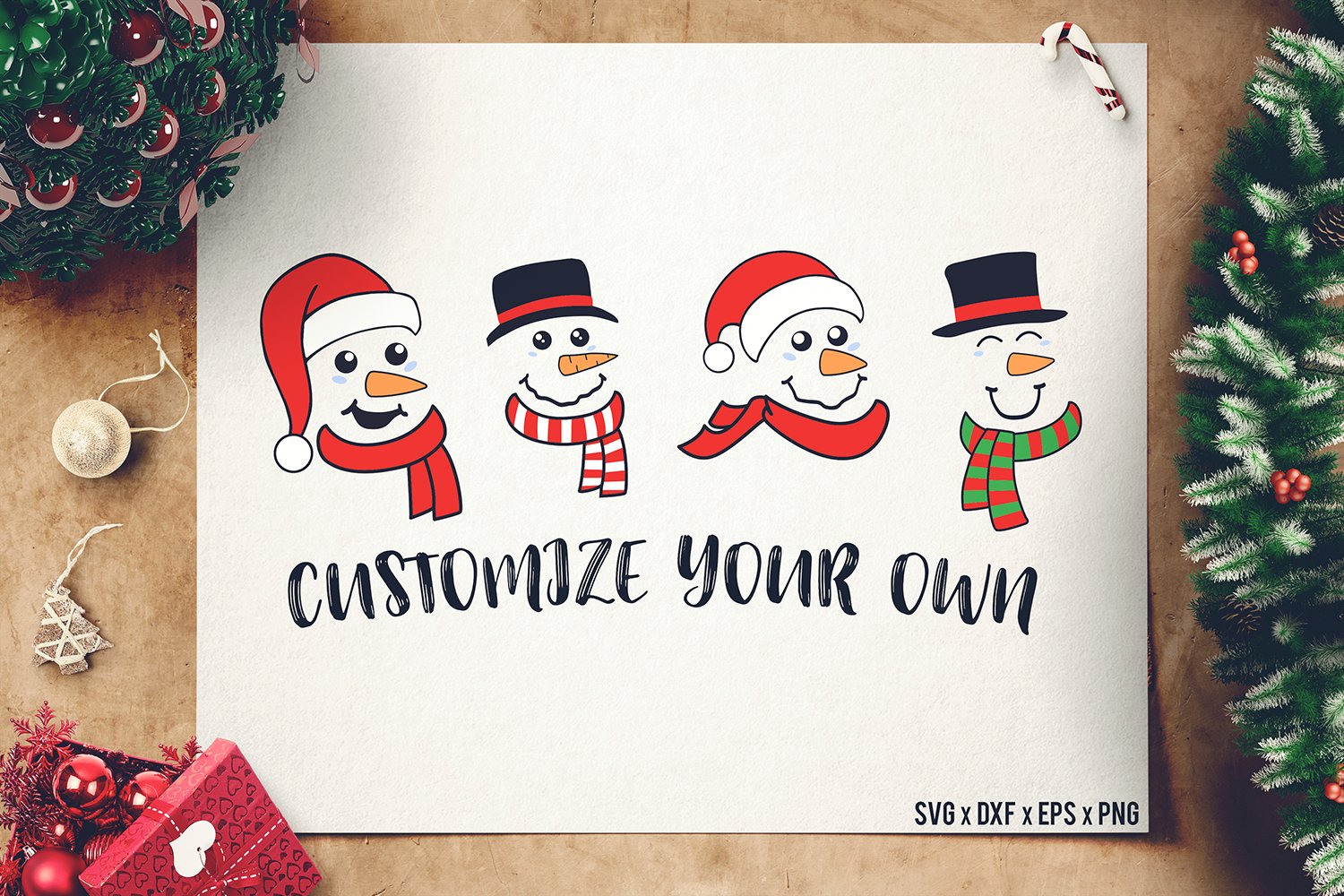 Snowman Face SVG Bundle Accesories Snowman SVG Cutomize (146033