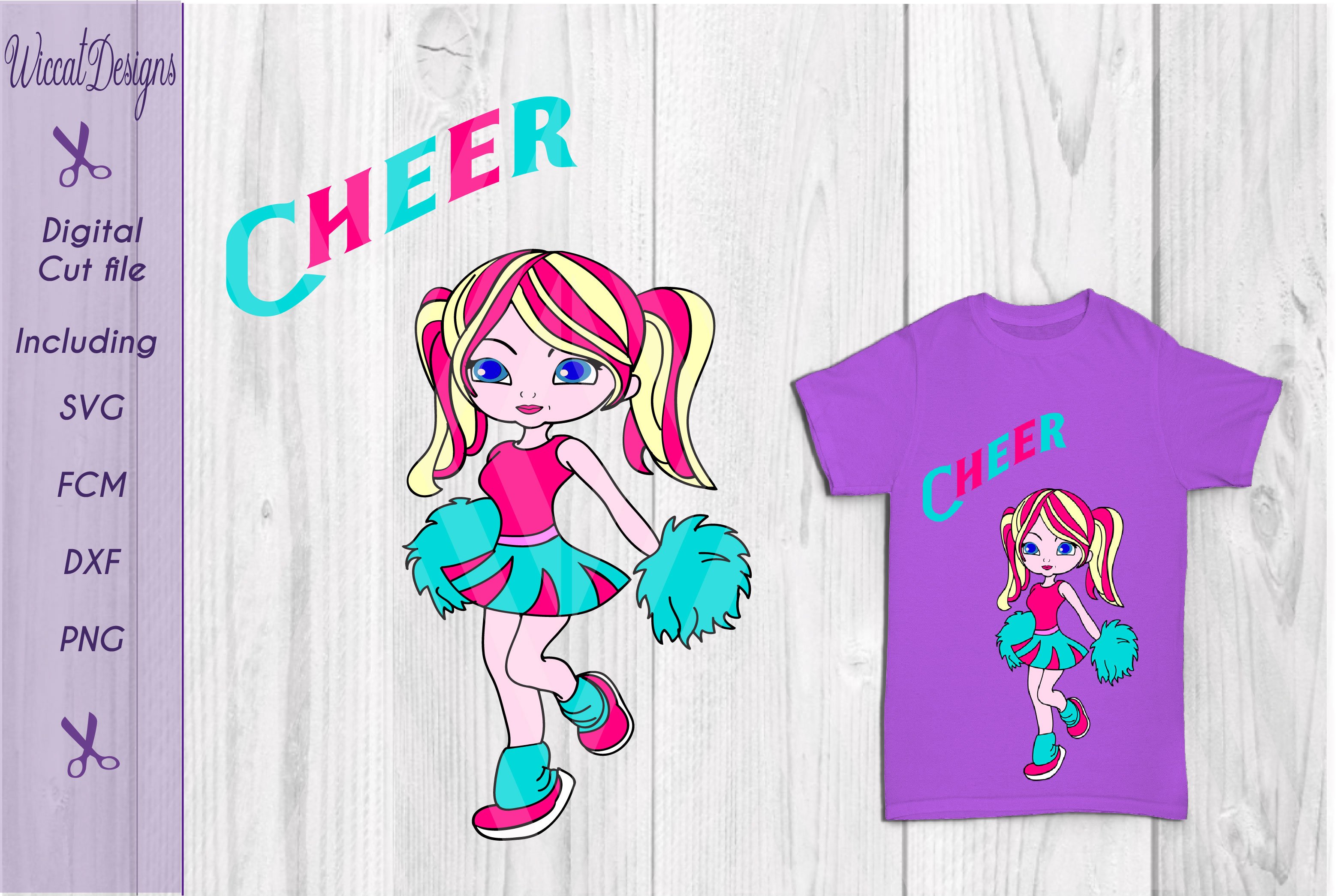 Cheerleader, character, cartoon cut files (36522) SVGs Design Bundles