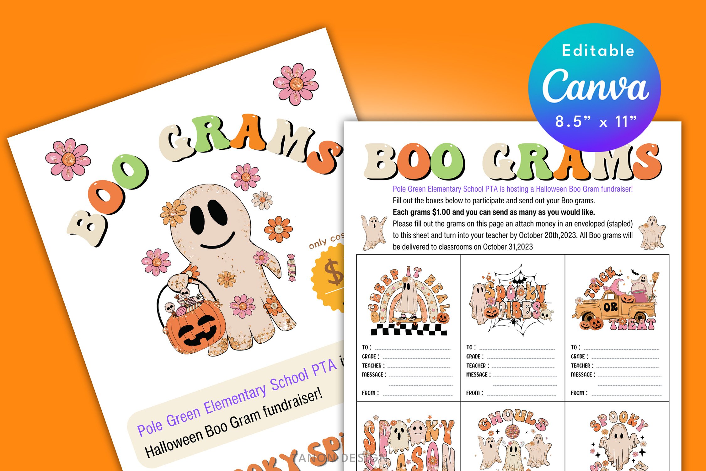 editable halloween boo gram template, school candy (2861169)