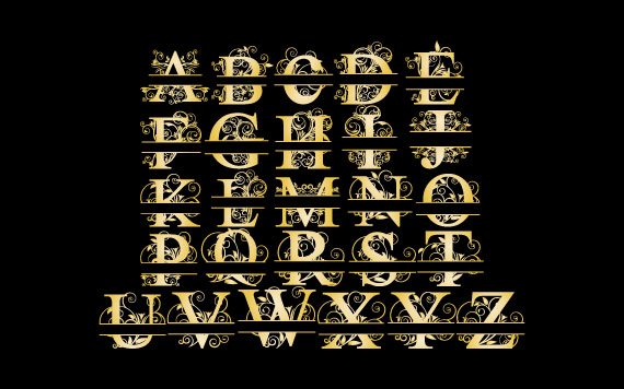 Download Split Letters A-Z SVG Vectors Svg Dxf Png Jpg Eps (64129 ...
