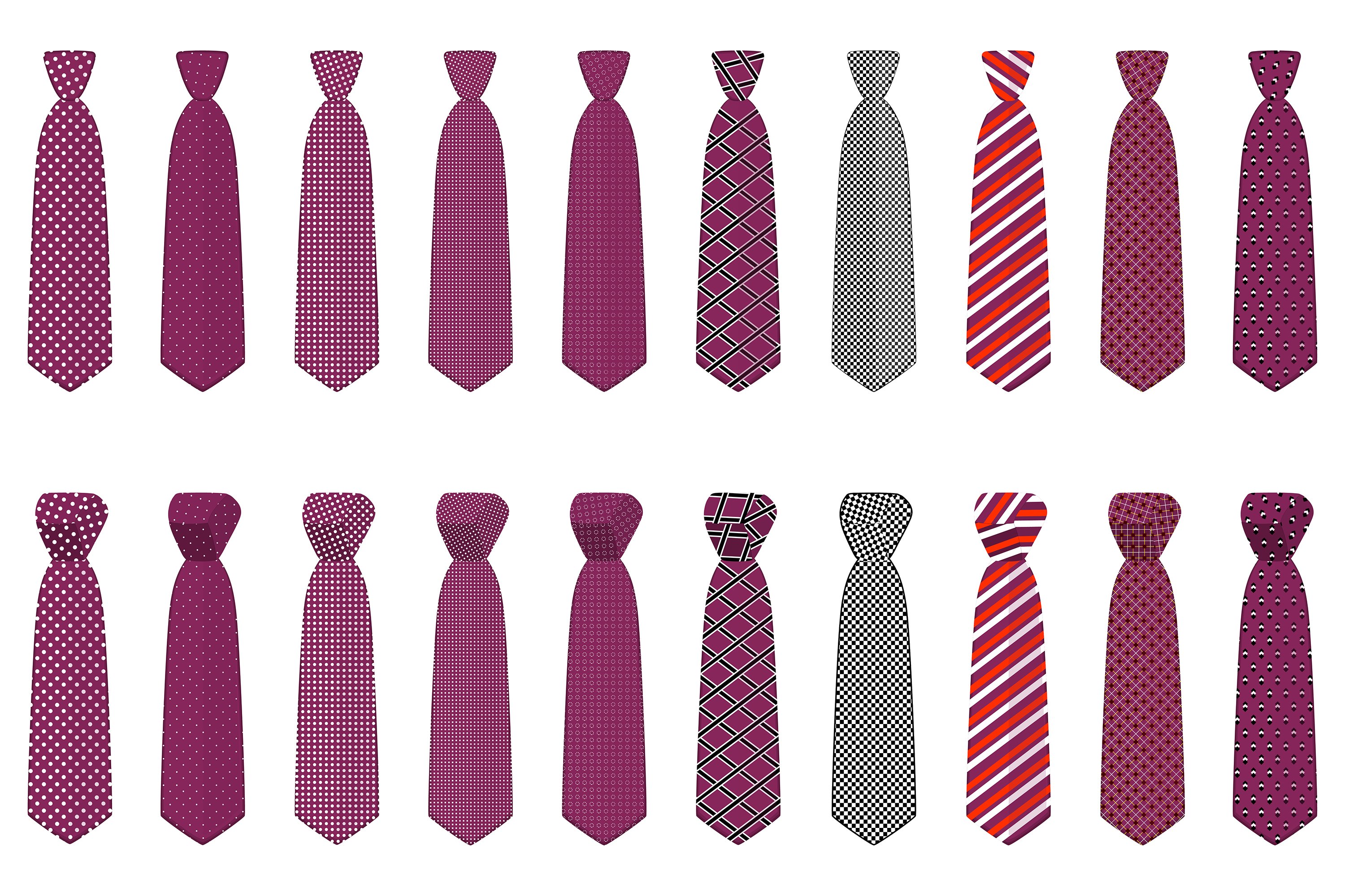 different types of neck ties