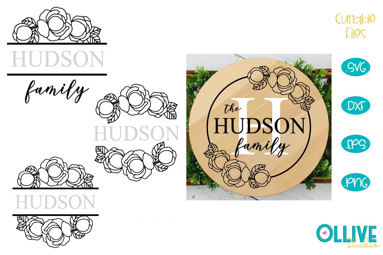 Download Family Floral Monogram Frame SVG Bundle (720617) | Cut ...
