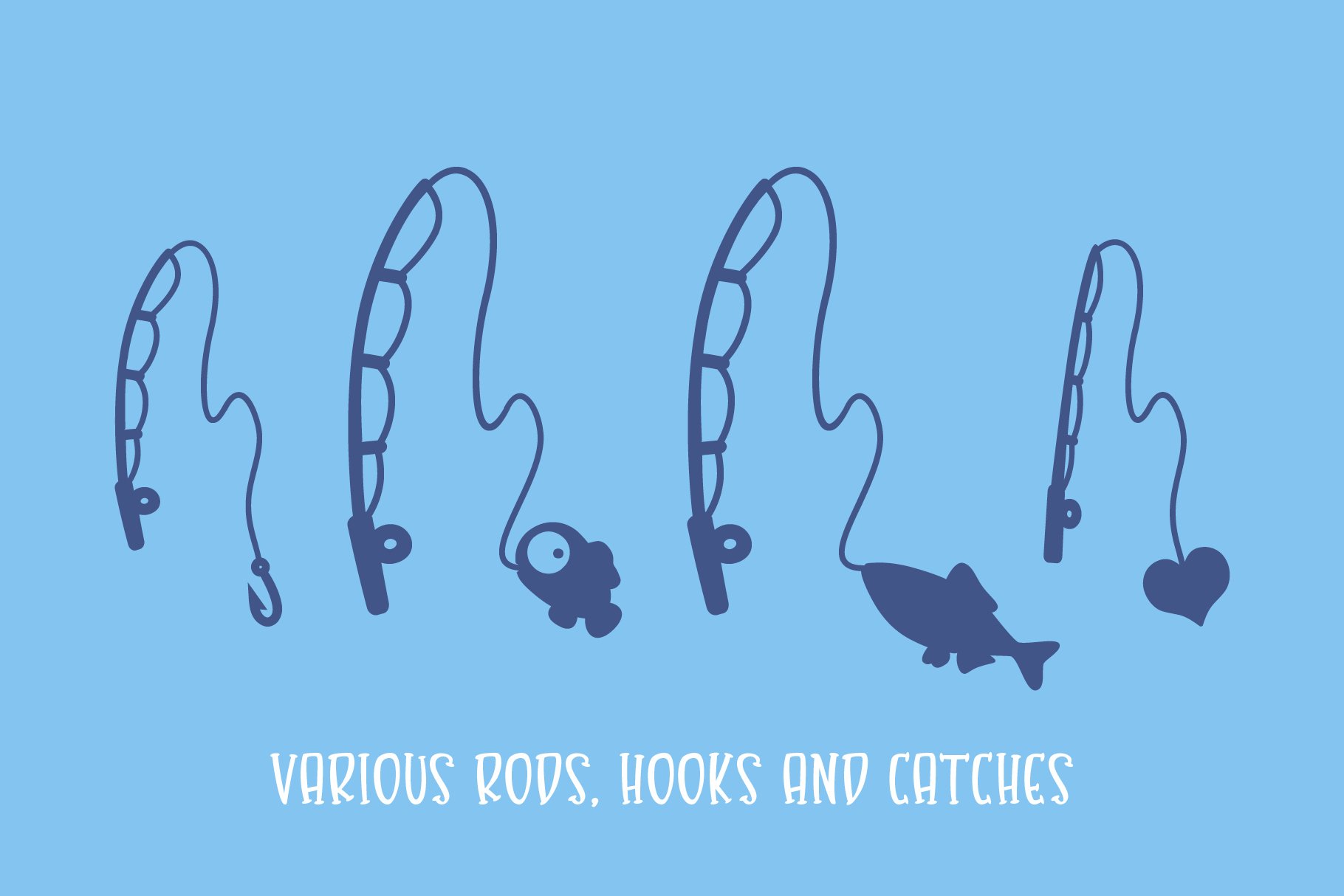 Gone Fishing a fishing line font (661073) Themed Font Bundles