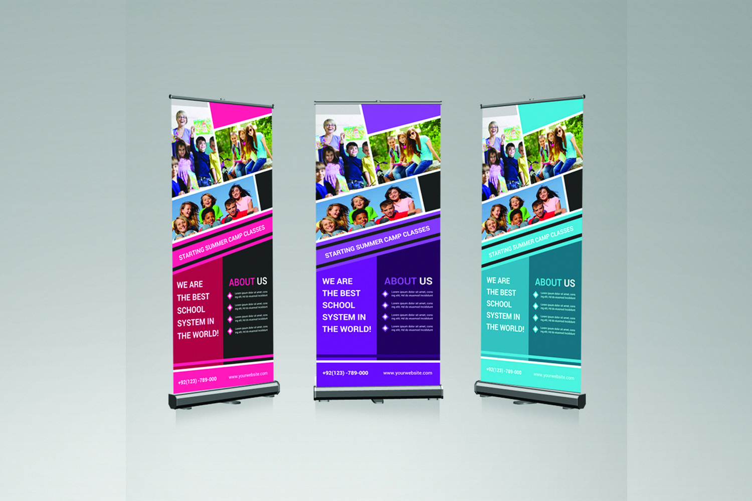 summer camp roll-up banner, image size:1500x1000