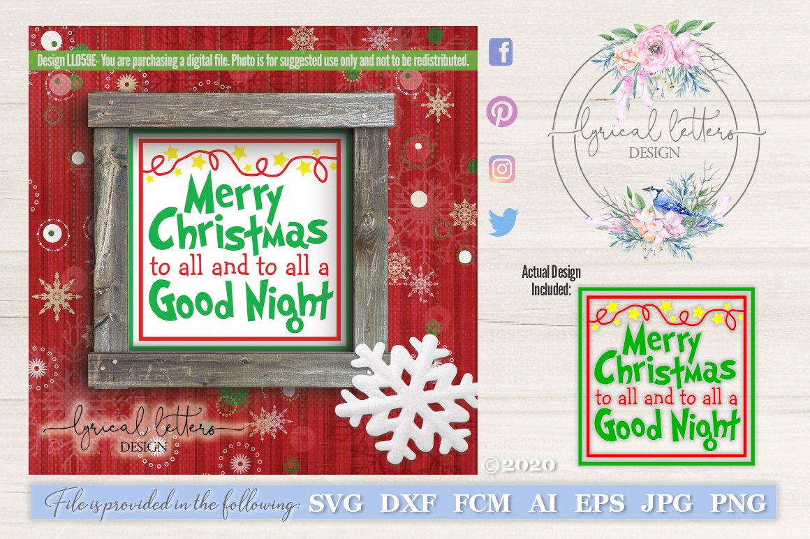 Download Merry Christmas To All Christmas Svg Dxf Ll059e 118687 Cut Files Design Bundles