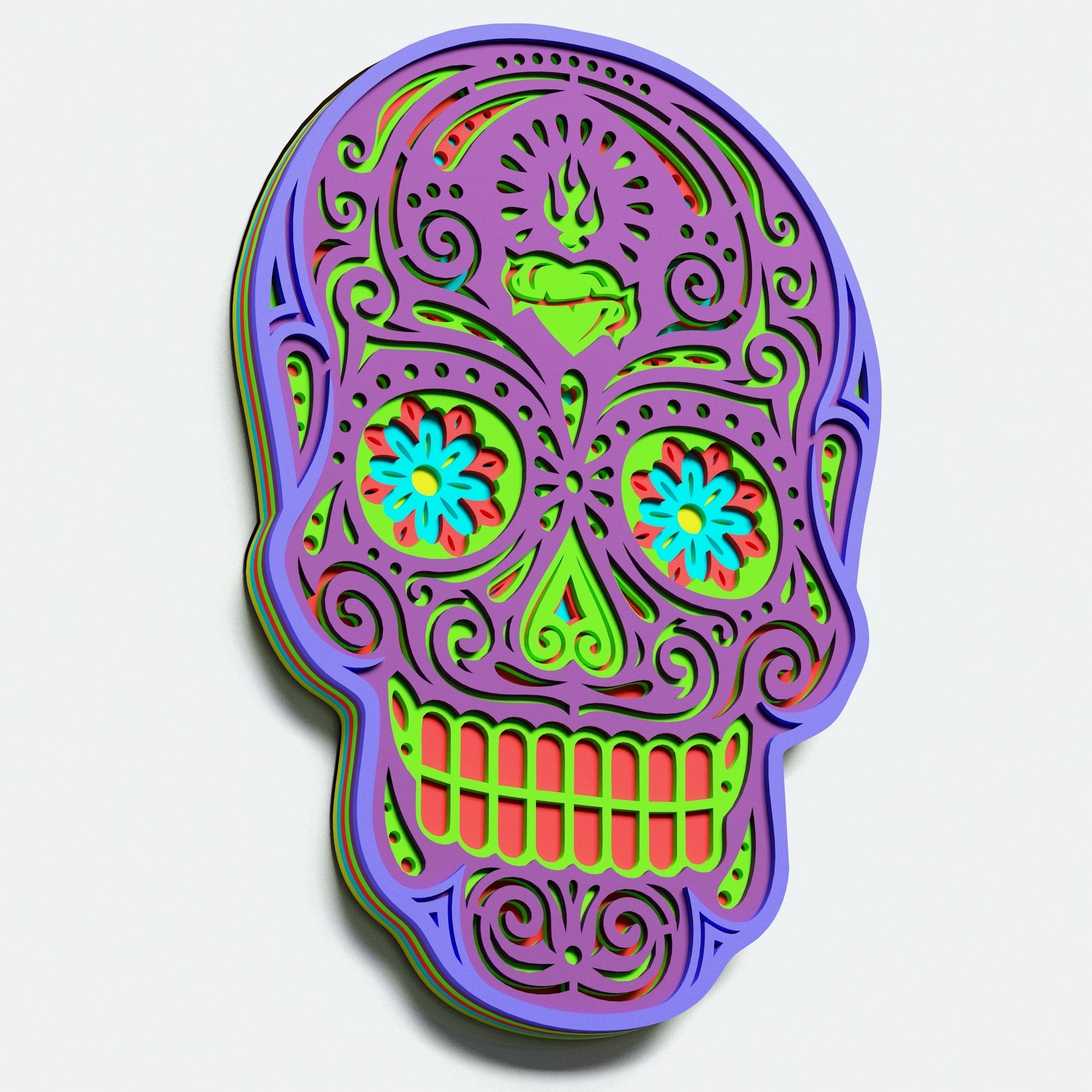 Multilayer Sugar Skull Mandala - S4, for cutting machines (735593