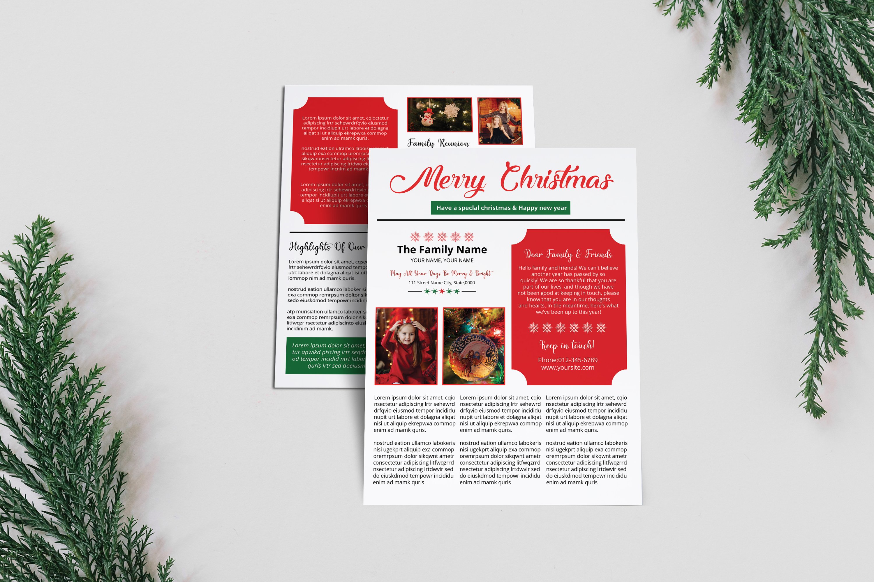 christmas newsletter template (957501)