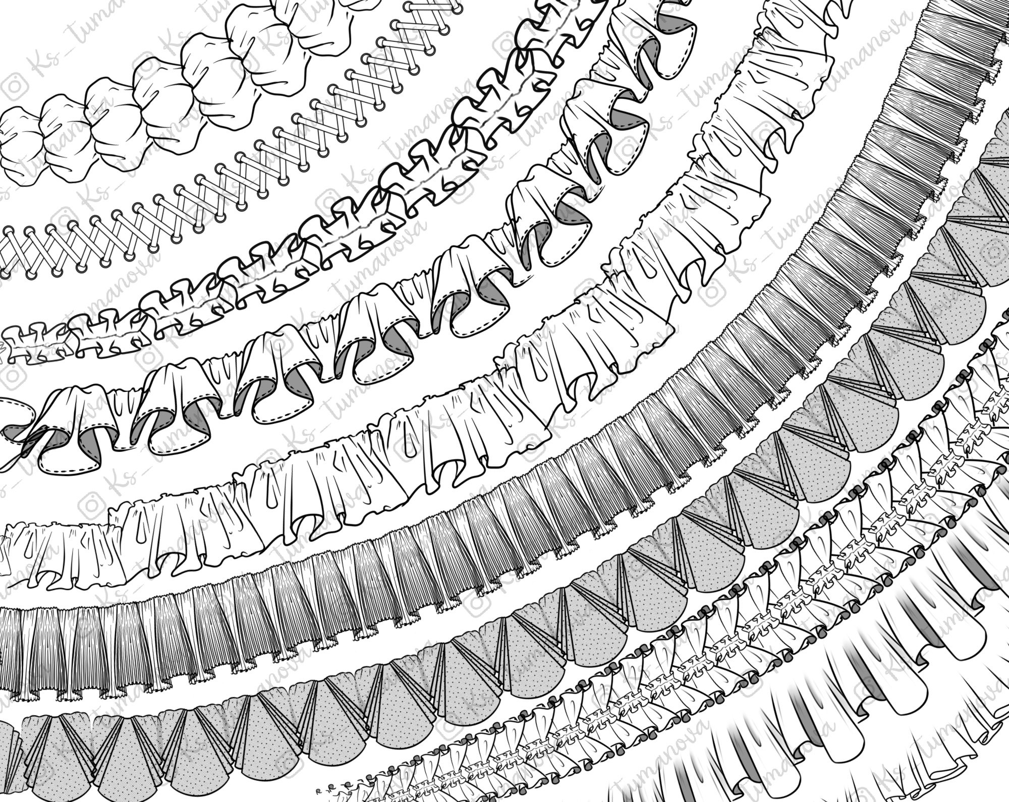Simple Ruffles Drawing How To Draw Ruffles On Procreate