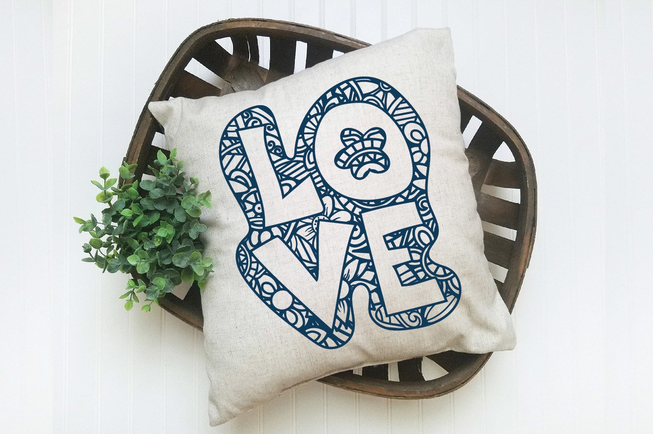 Love Mandala SVG Cut File | Zentangle SVG (843092) | SVGs | Design Bundles