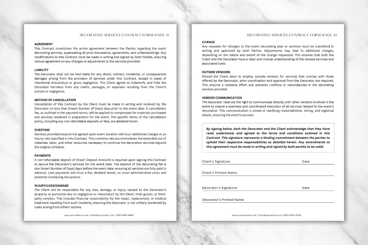 Decorating Services Contract Form - Minimalist, image size:1200x800