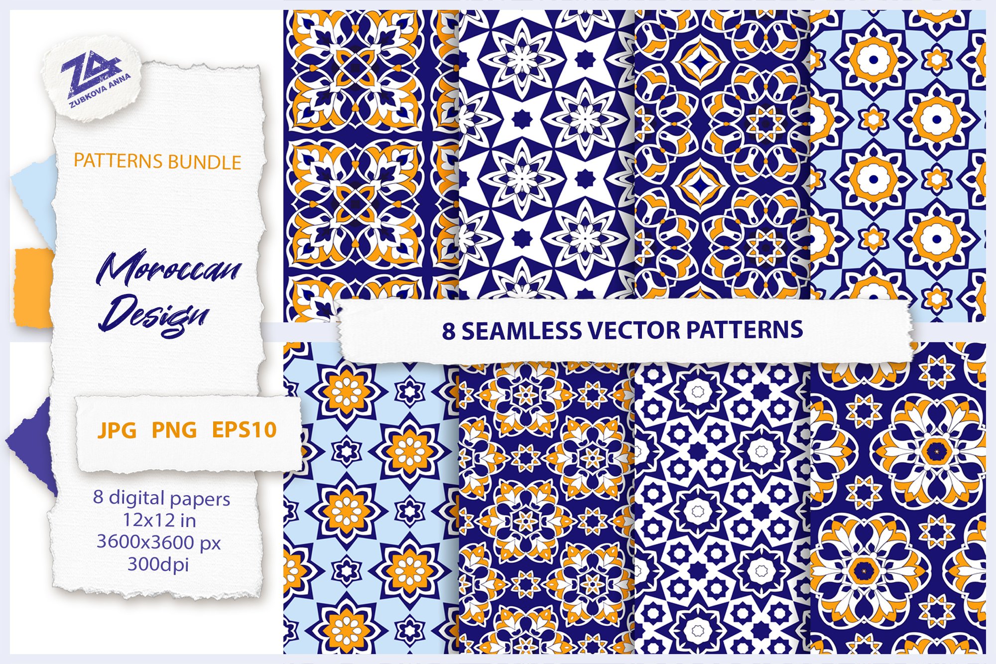 Download 8 Seamless Patterns Moroccan Design Arabic Patterns 707286 Patterns Design Bundles