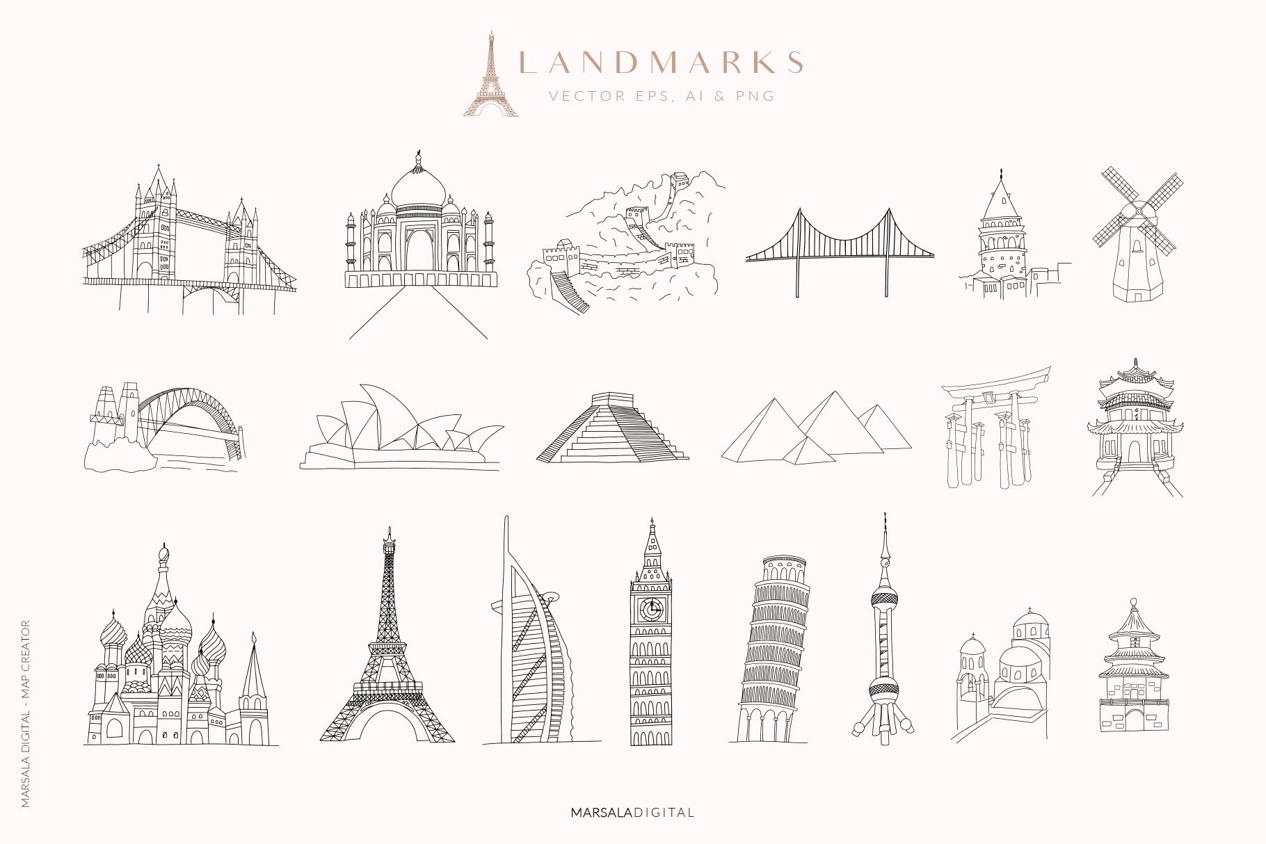 Map Creator Wedding Travel Summer Icons, Vector (281717