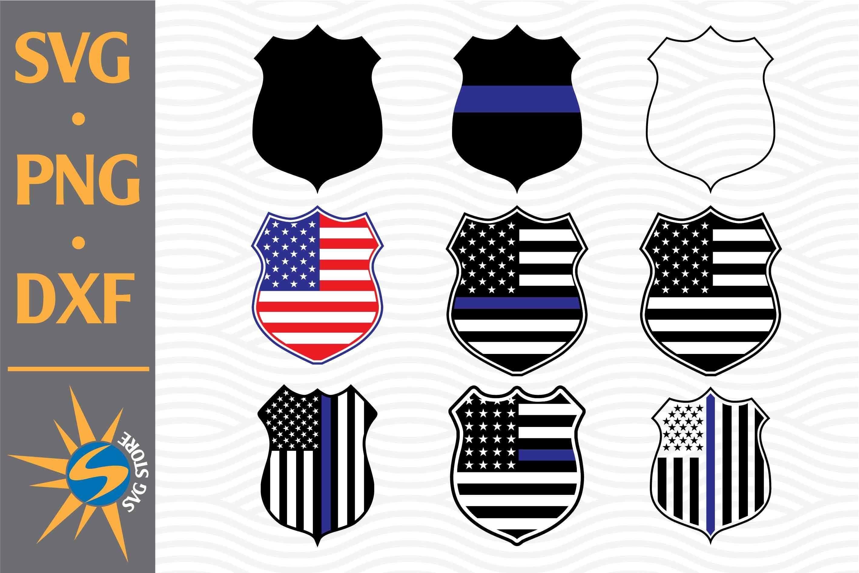 Police Badge SVG US Flag Police Badge Cut File US Flag Silhouette 