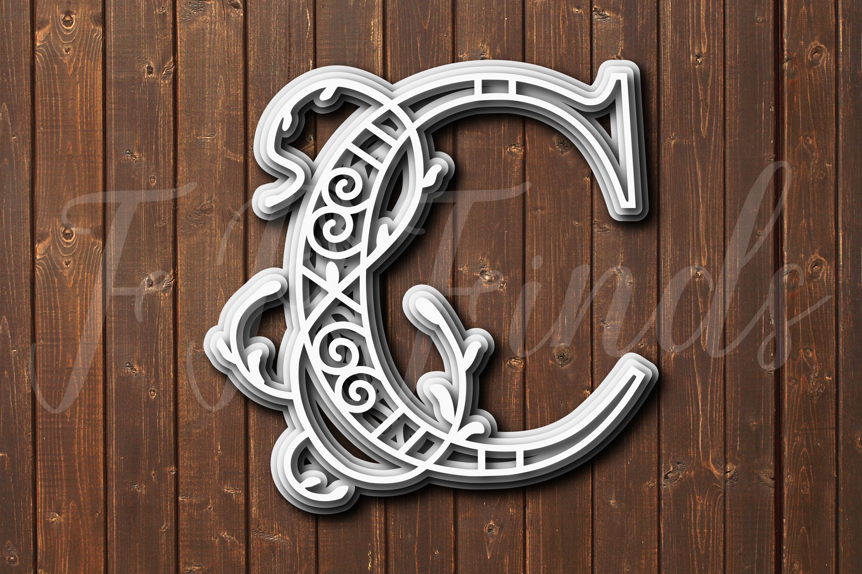 Letter C Laser Cut File SVG Floral Letter SVG Glowforge SVG (560447 ...