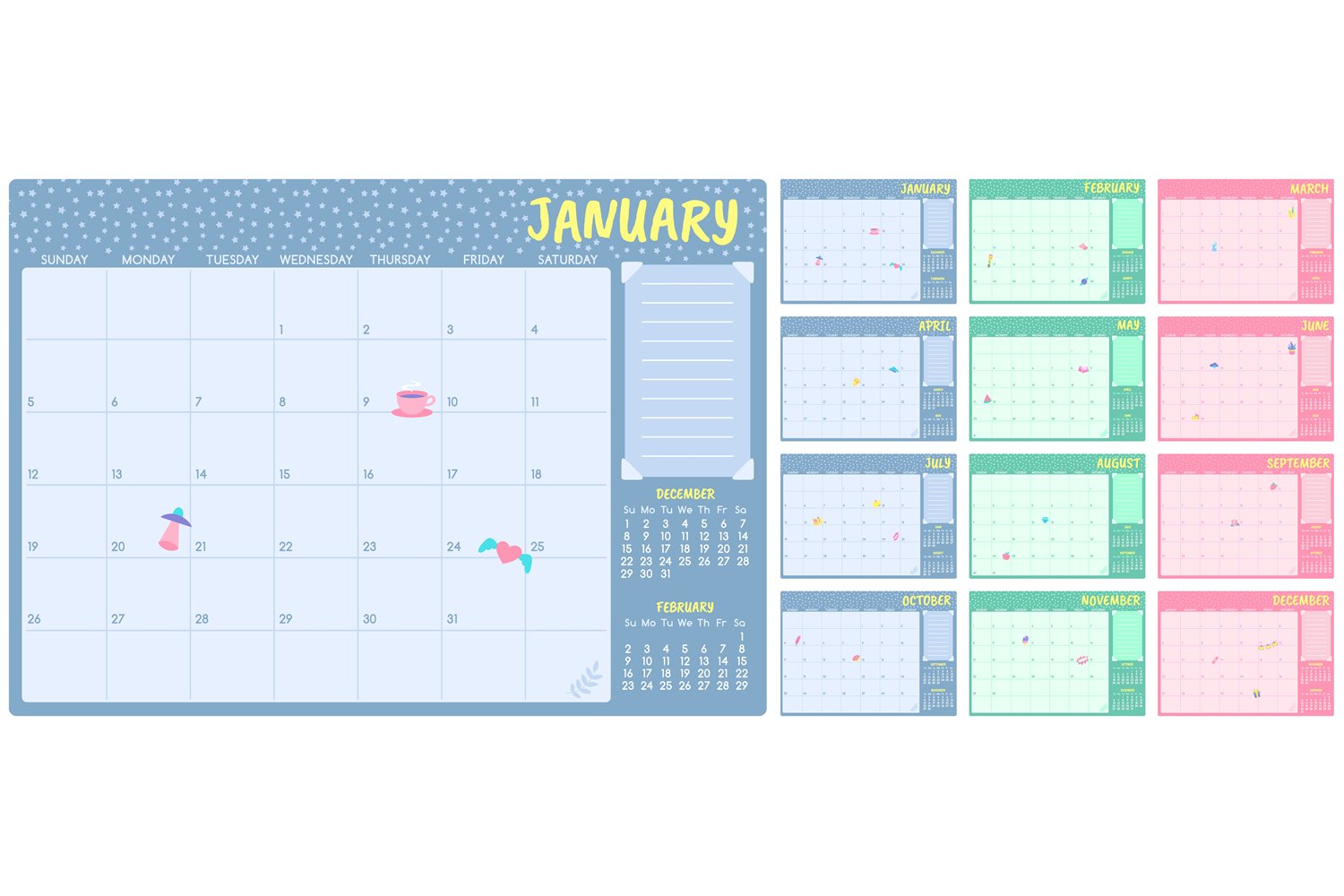 Cute Calendar Template