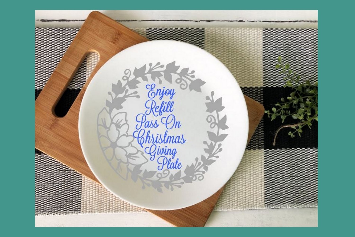 SVG Cut File Christmas Giving Plate Design 08 (409671) SVGs Design