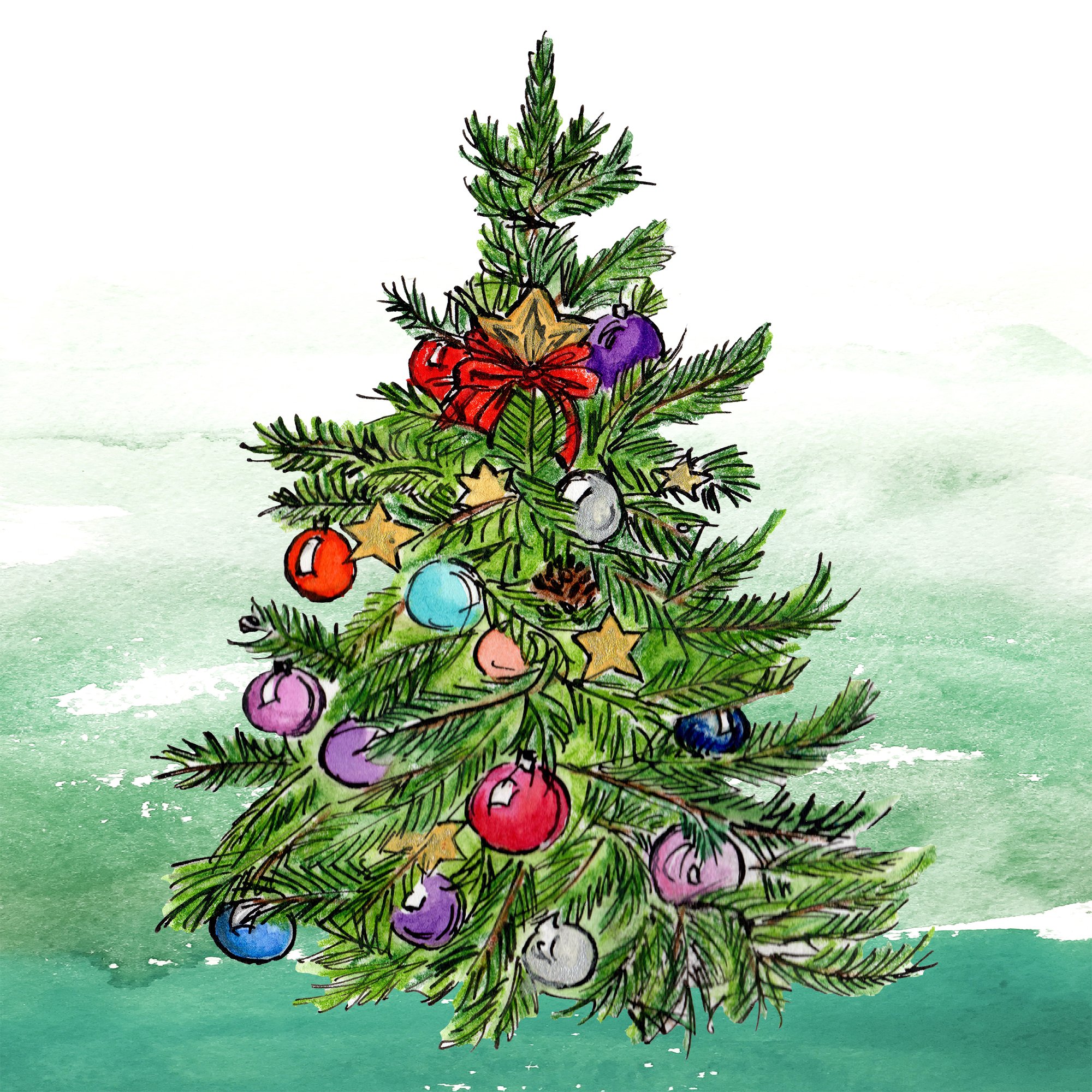 Christmas Tree Decoration Clipart (174957) Illustrations Design Bundles