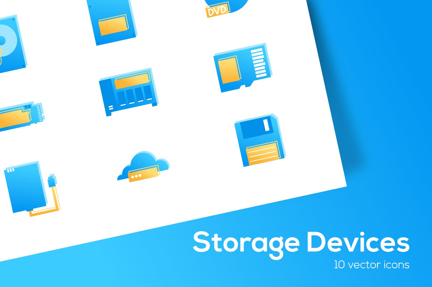 Storage Devices Icons Set (776102) Icons Design Bundles
