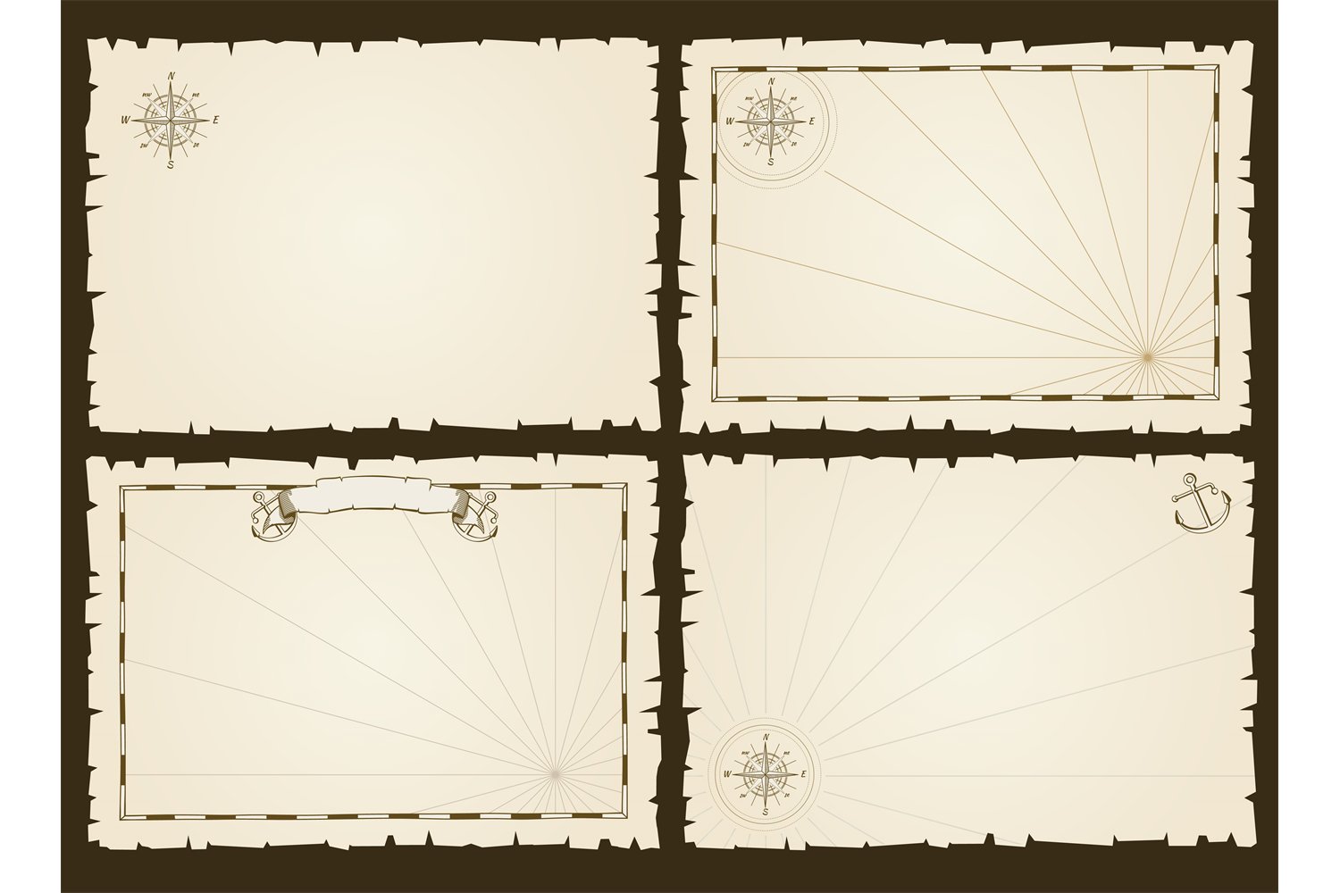 Vintage empty pirate party invitation vector retro card temp, image size:1500x1000