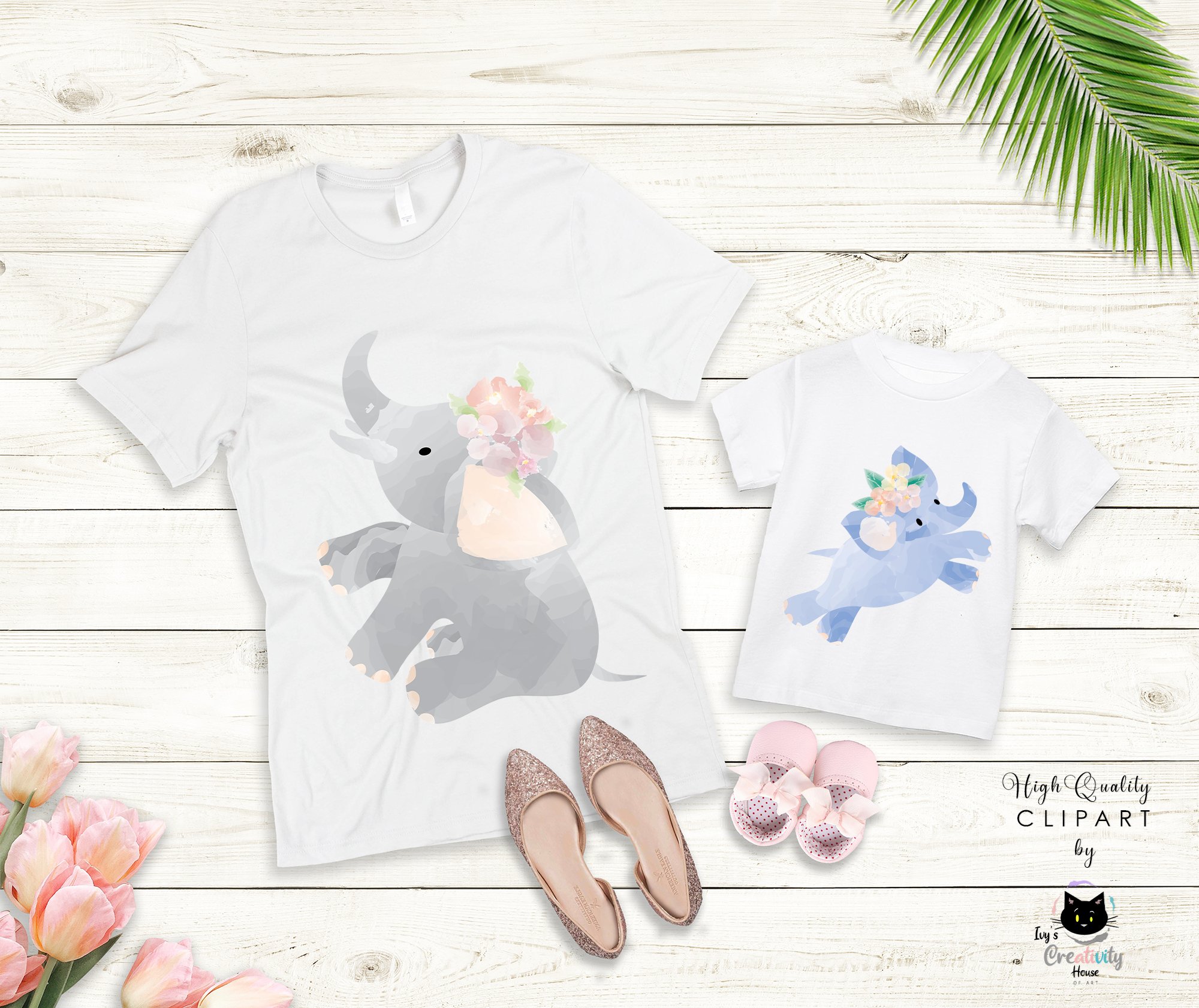 Watercolor Baby Elephant Clipart | Cute Elephant PNG designs, image size:2000x1682