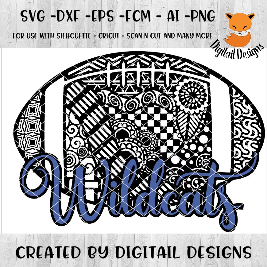 Zentangle Football SVG - png - eps - dxf - ai - fcm - Sports SVG