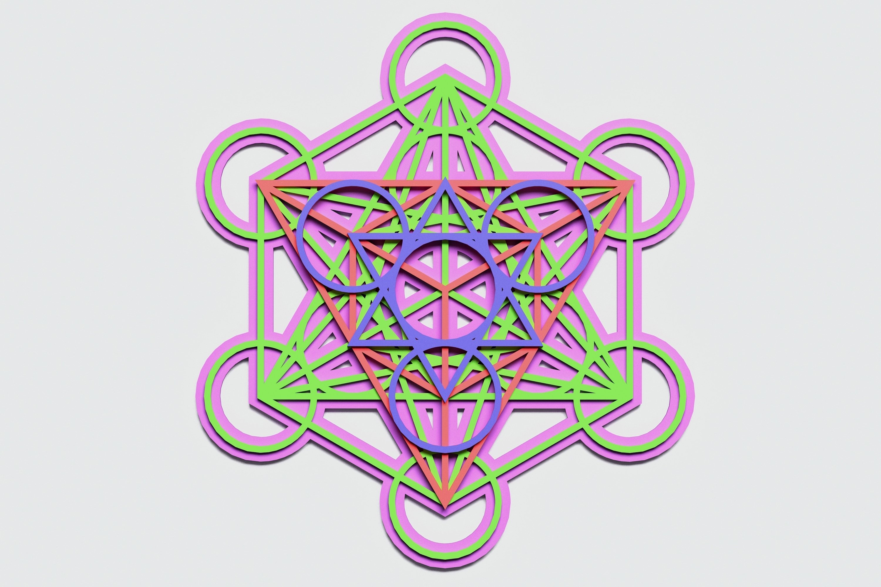 Metatron's Cube Multilayer Mandala, Vector file for cutting (678448) Paper Cutting Design
