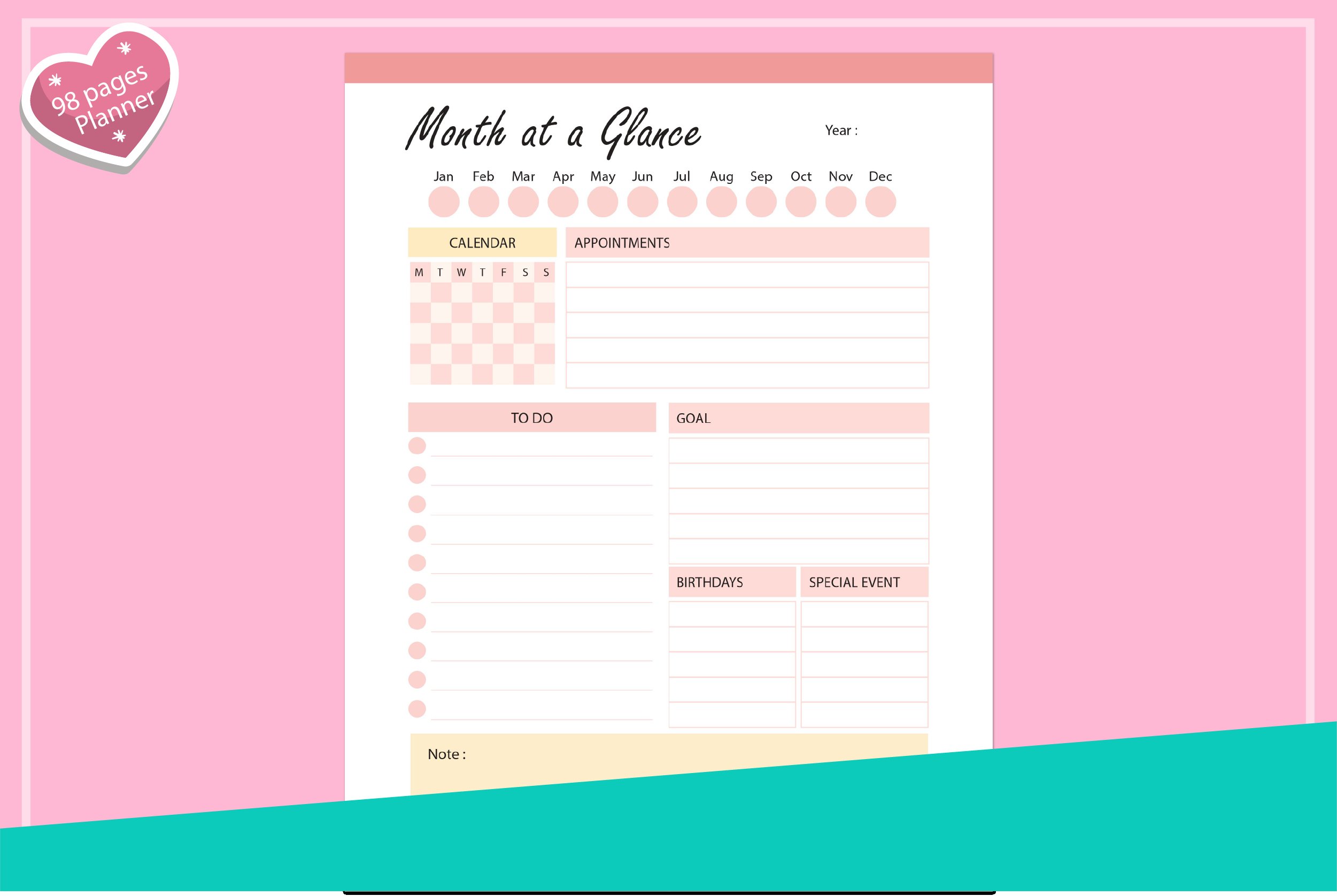 Printable Planner (559713) | Digital | Design Bundles