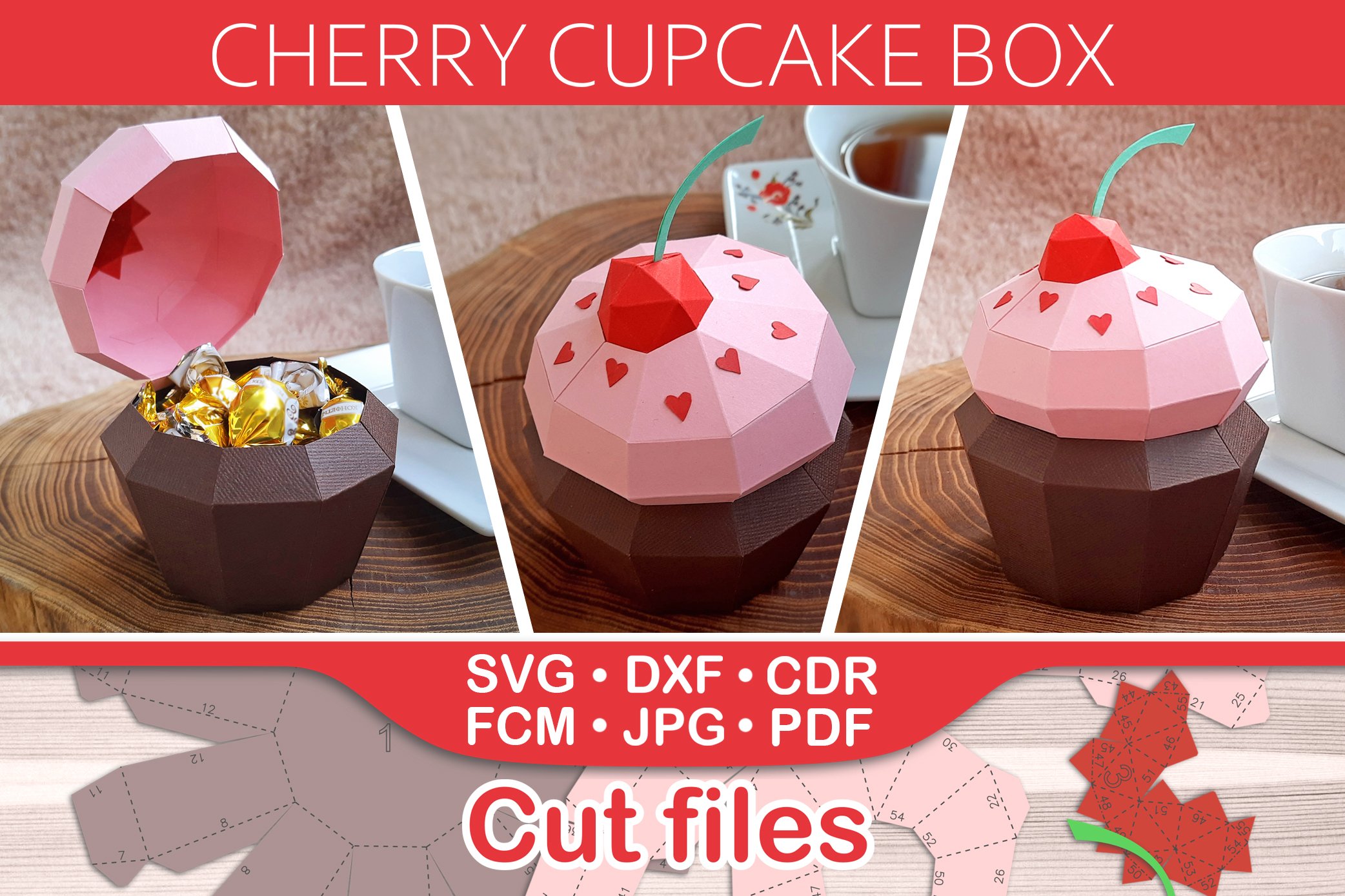 Cupcake Box Printable Cupcake Box Printable