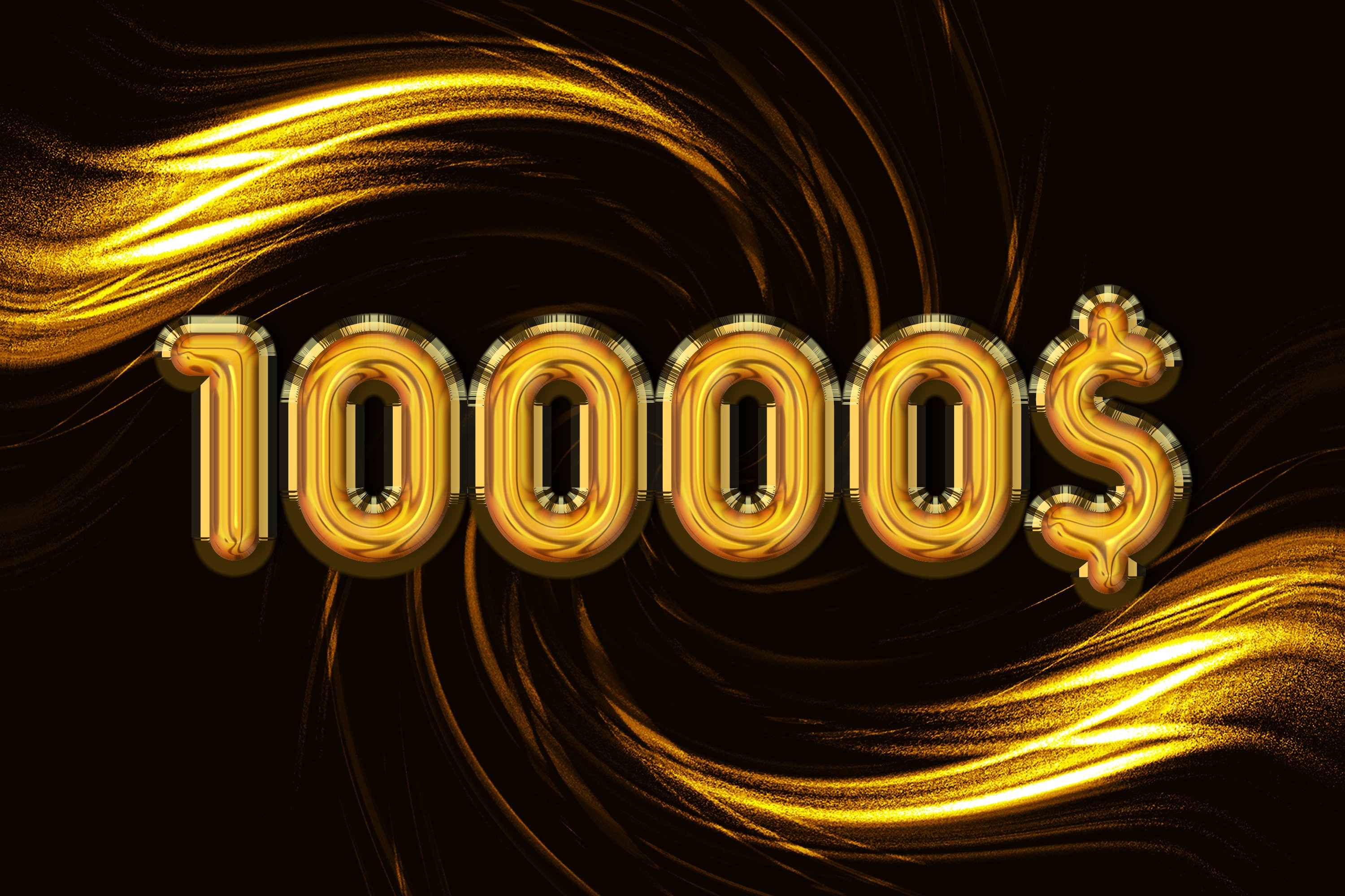 Special price 10000 dollar number gold balloons 3d render