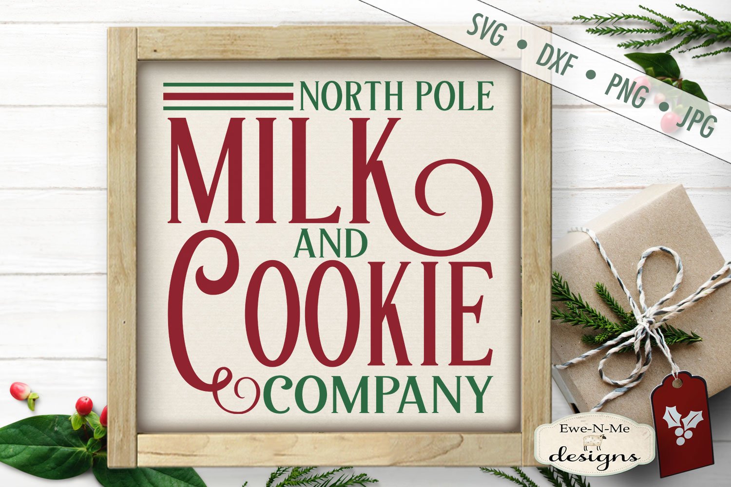 North Pole Milk and Cookie Co Christmas SVG DXF (373935) Cut