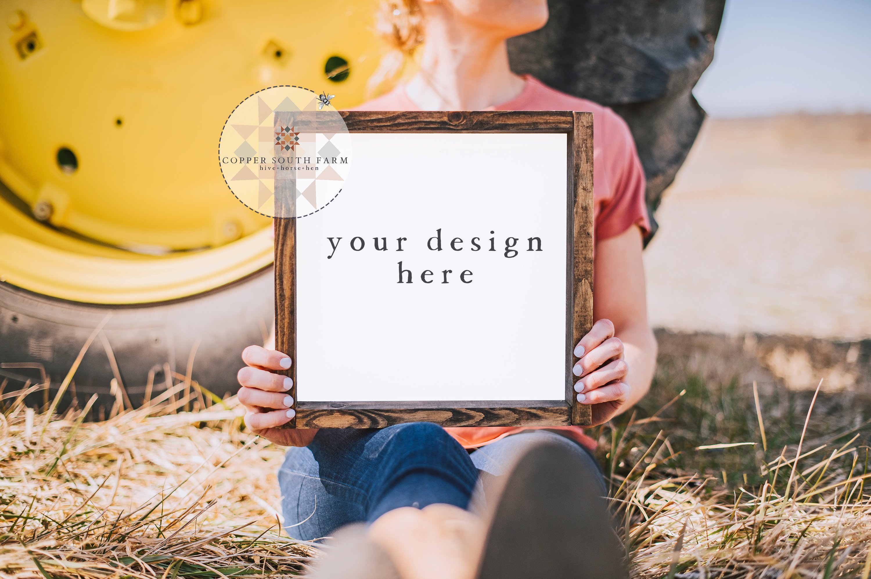 Wood Frame Farmhouse Style Sign Mockup Blank Wood Sign Add Your Design 12x12 Wood Sign Mockup JPEG Greenery INSTANT DOWNLOAD
