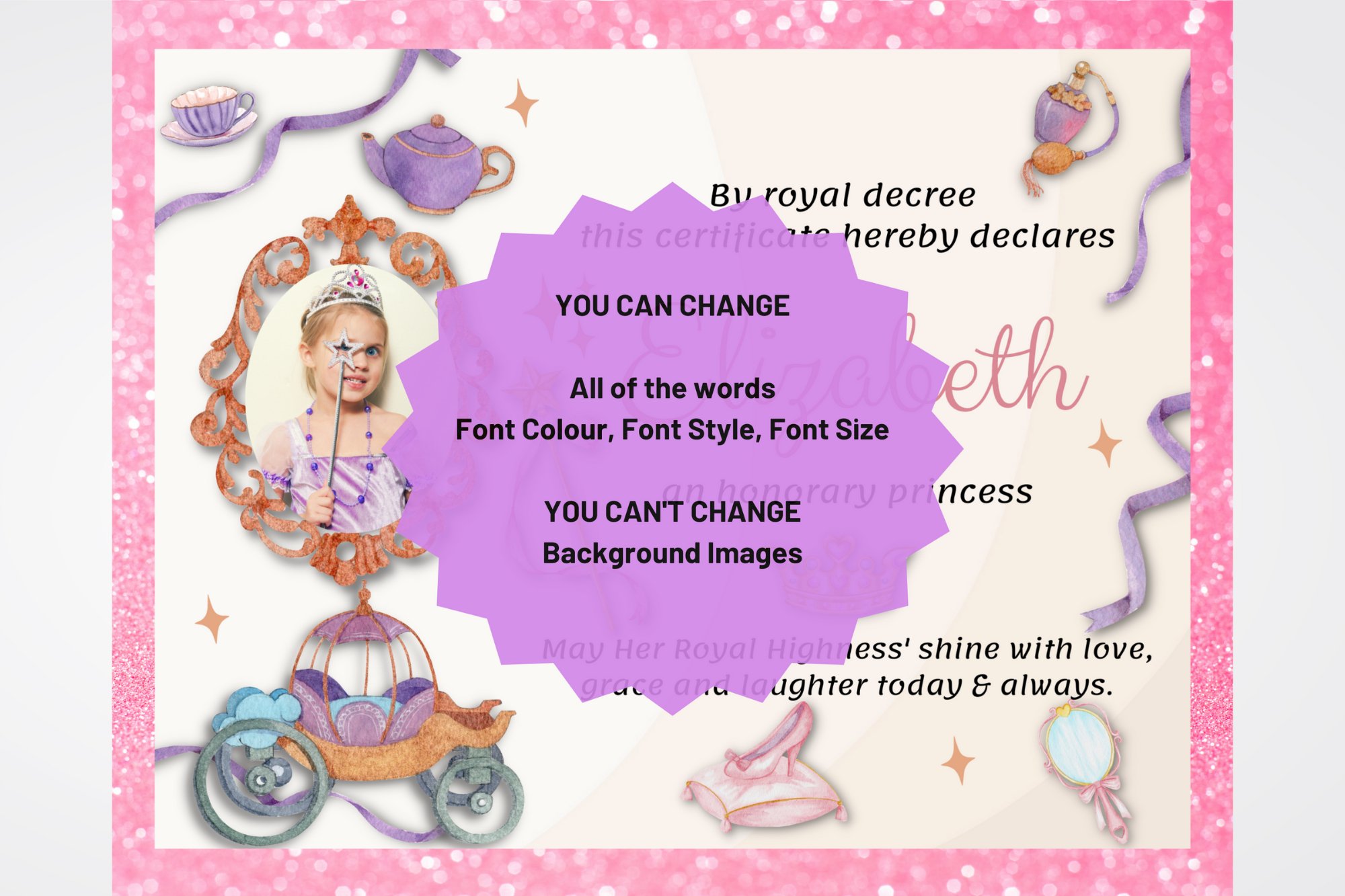 editable-princess-certificate-with-photo-canva-template