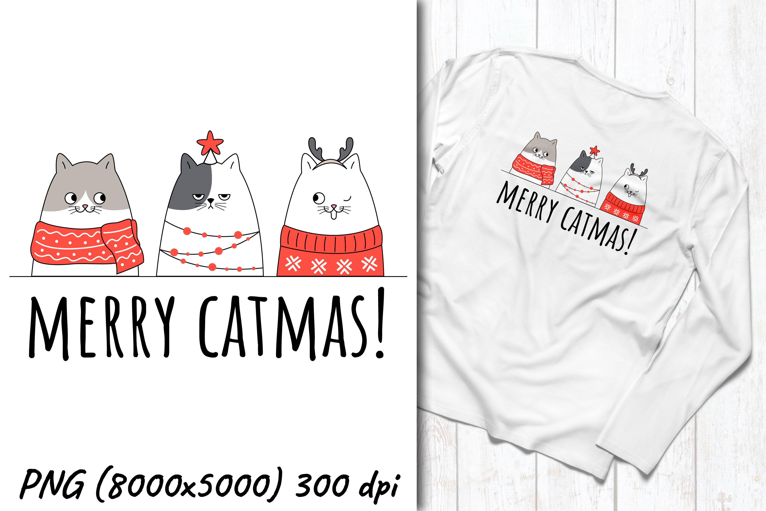 Christmas sublimation design | Christmas cats pun | Merry ca