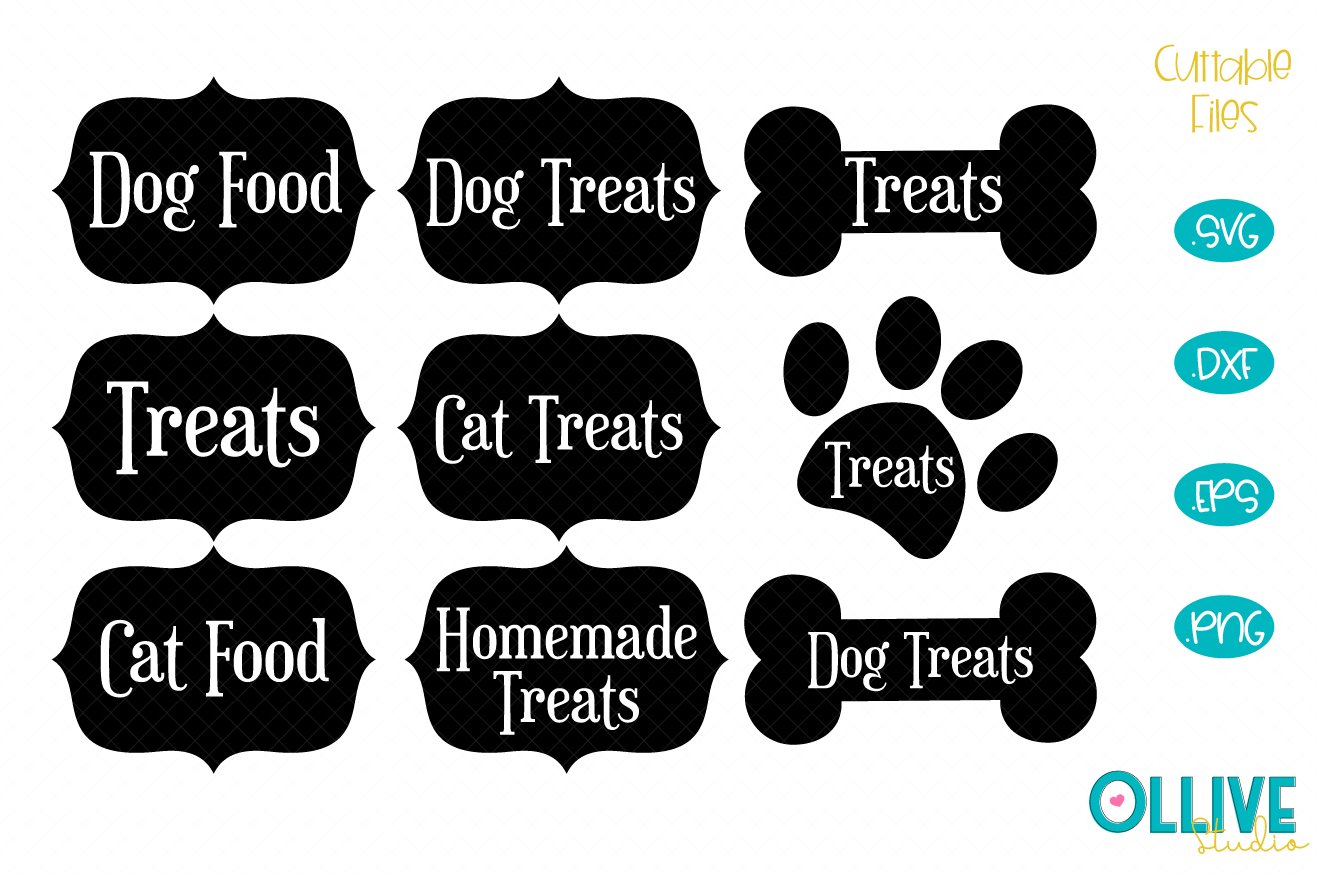 Dog Cat Food And Treats Labels SVG Bundle
