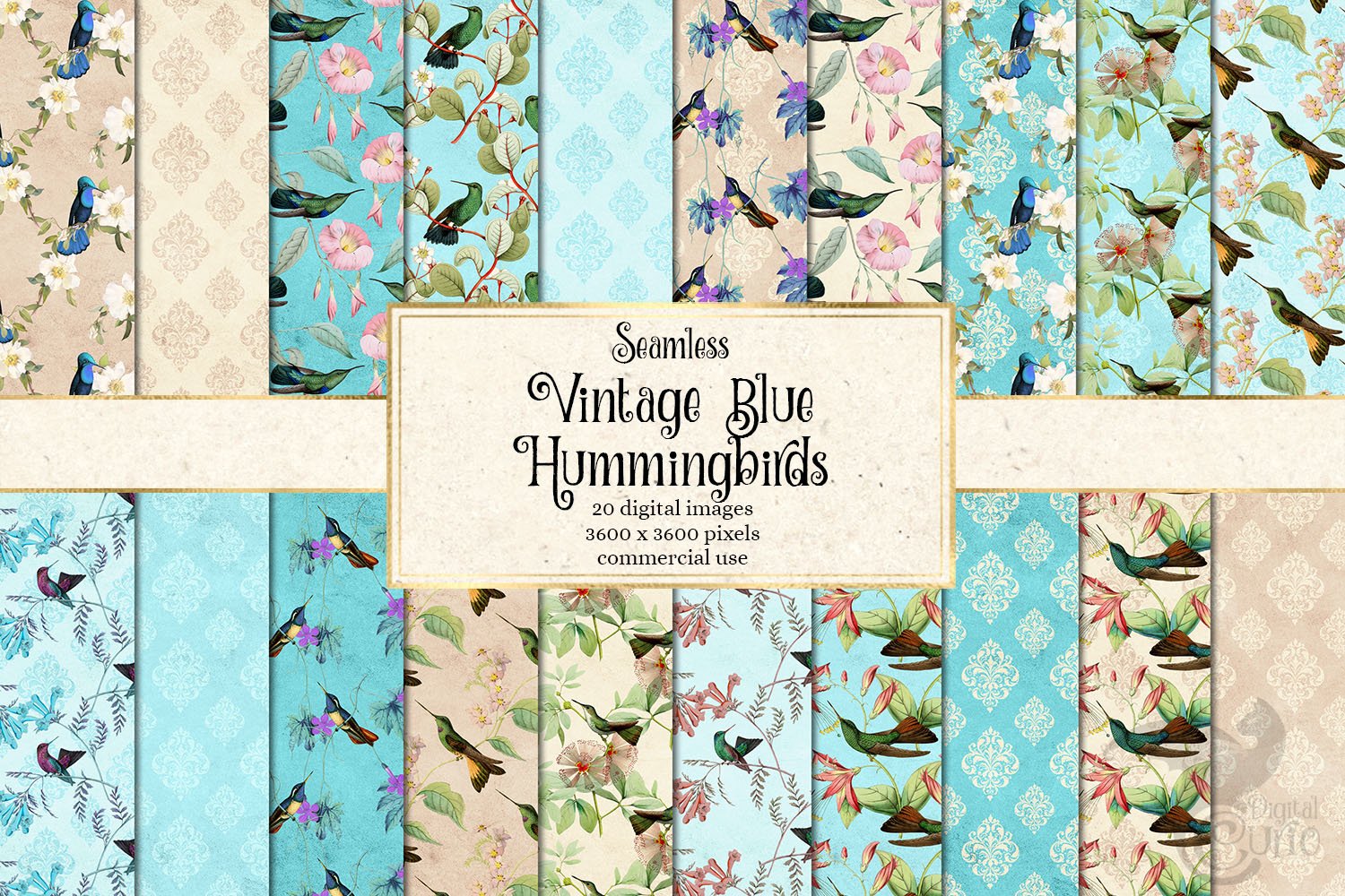 seamless antique bird printable scrapbook paper and rustic backgrounds for commercial use Vintage Birds Digital Paper