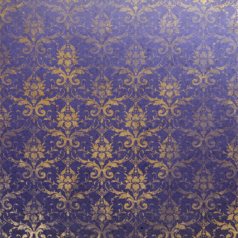Purple and Gold Damask Digital Paper