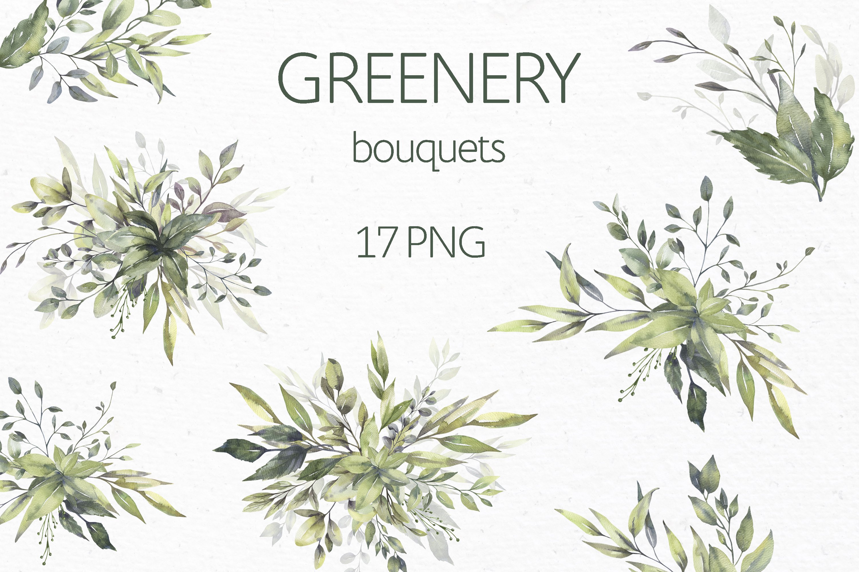 Wedding Greenery Watercolor Eucalyptus Clipart Watercolor Bouquet png ...