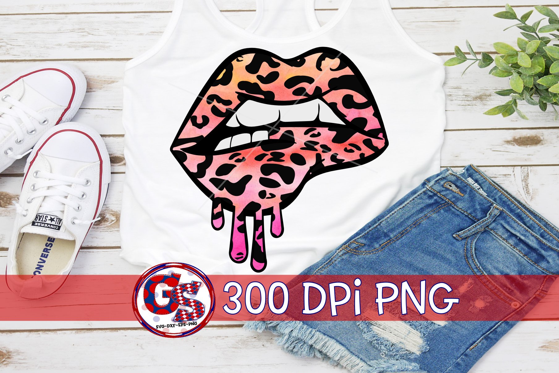 Ombre Lips Sublimation PNG | Leopard Print Lips PNG (648163