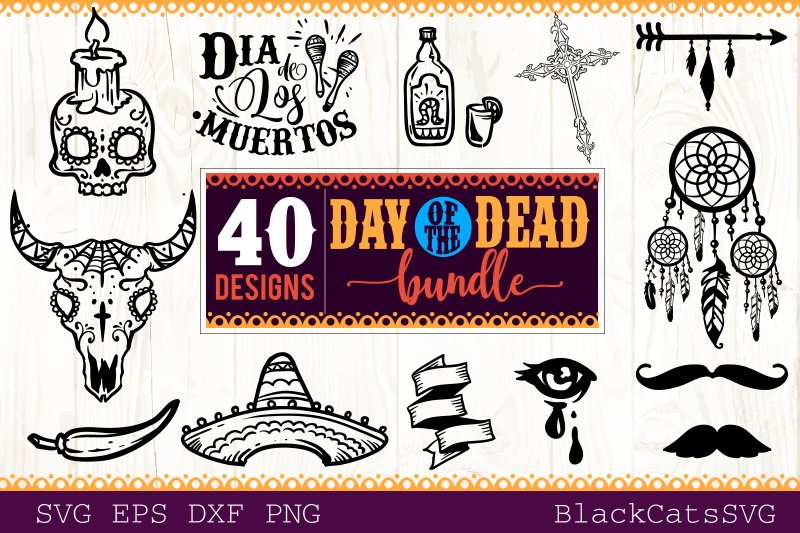 Day of the Dead SVG bundle 40 designs (299615) | Cut Files | Design Bundles