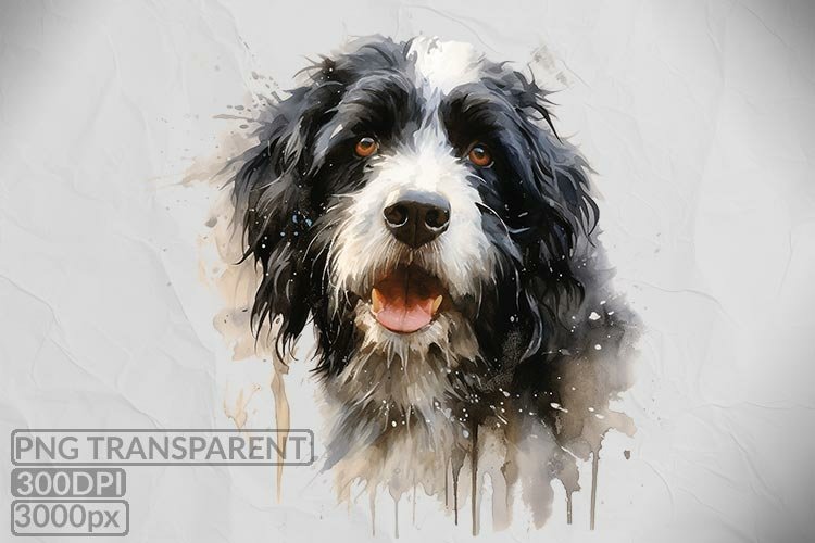 Portuguese Water Dogs Sublimations, Watercolor, PNG