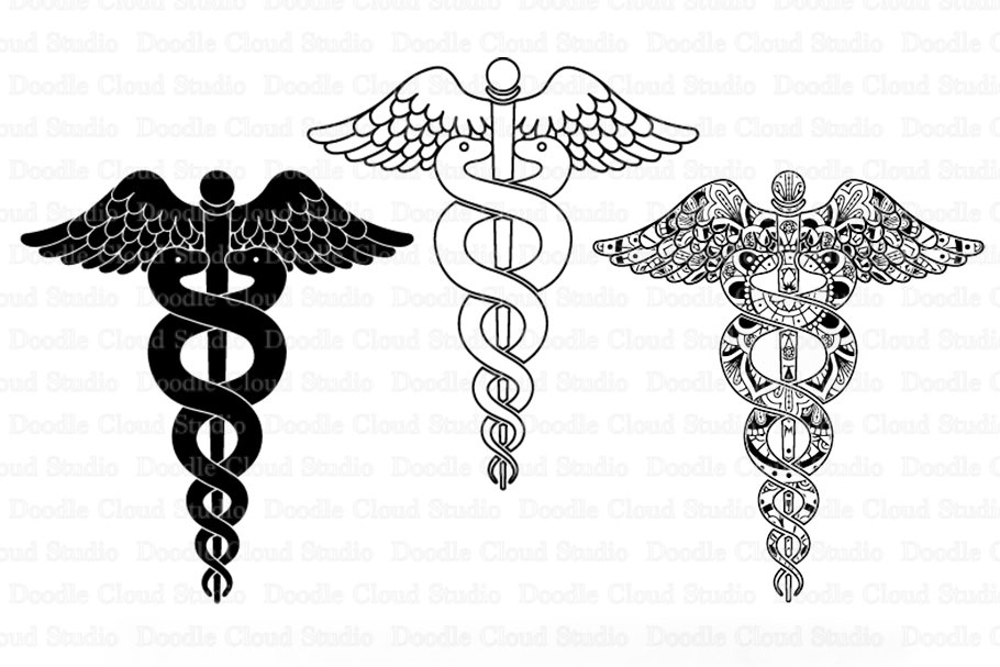 Caduceus SVG, Caduceus Mandala SVG, Medical Symbol. (533285) | Cut