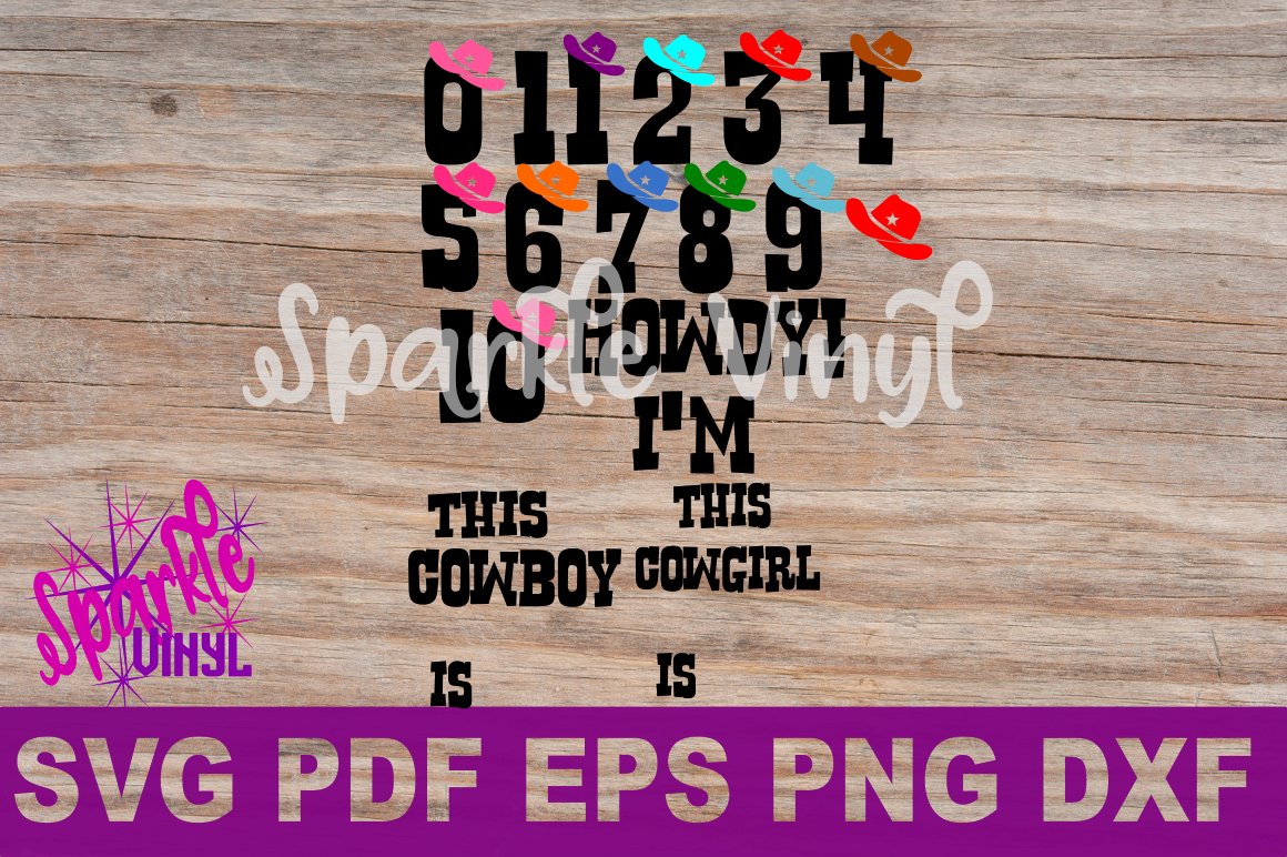 svg cowboy cowgirl birthday party age numbers svg cut