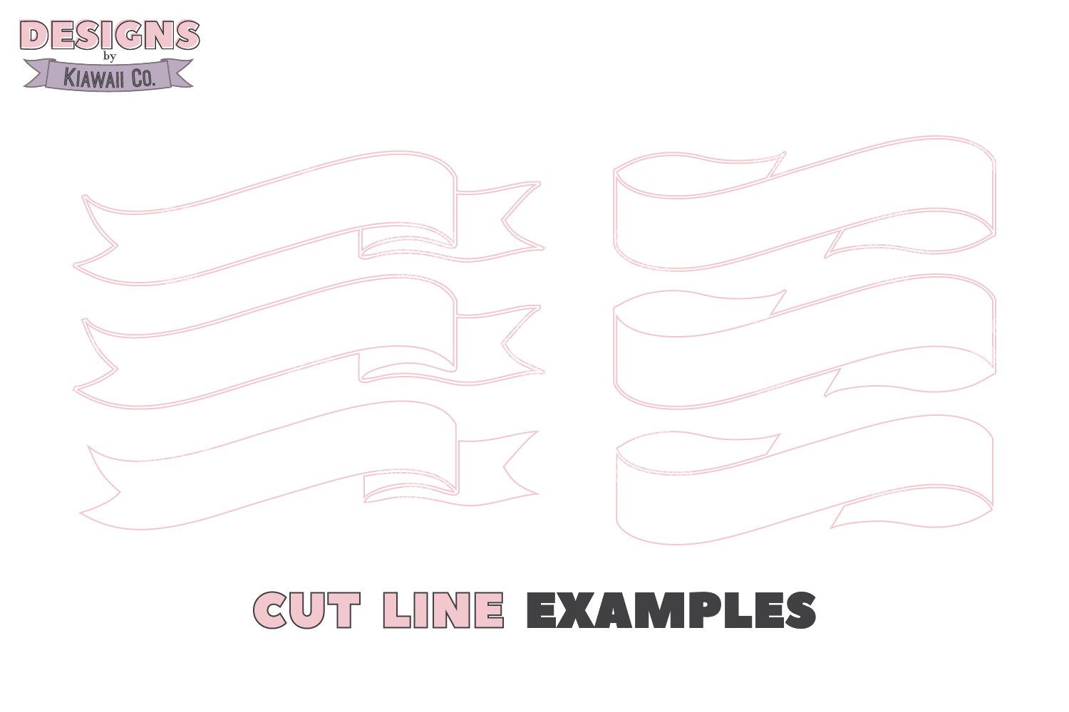 Wavy Ribbon Bundle, Single Line Ribbons, Multi Line Ribbons (1049154) Elements Design Bundles