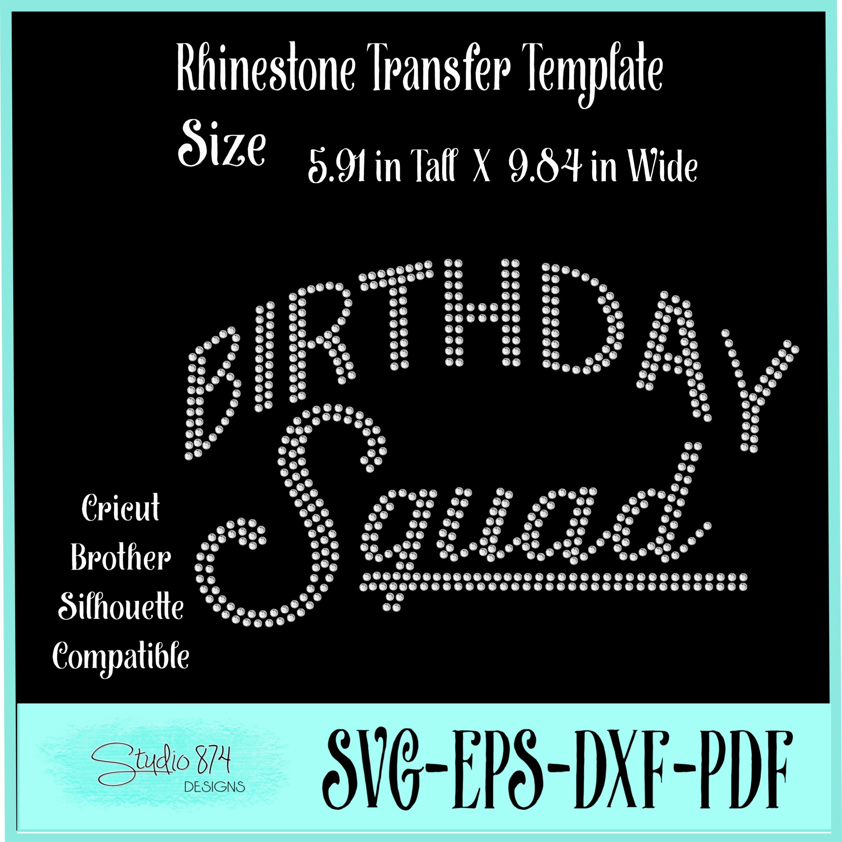 Download Birthday Squad - Rhinestone SVG Template (362711) | Cut ...