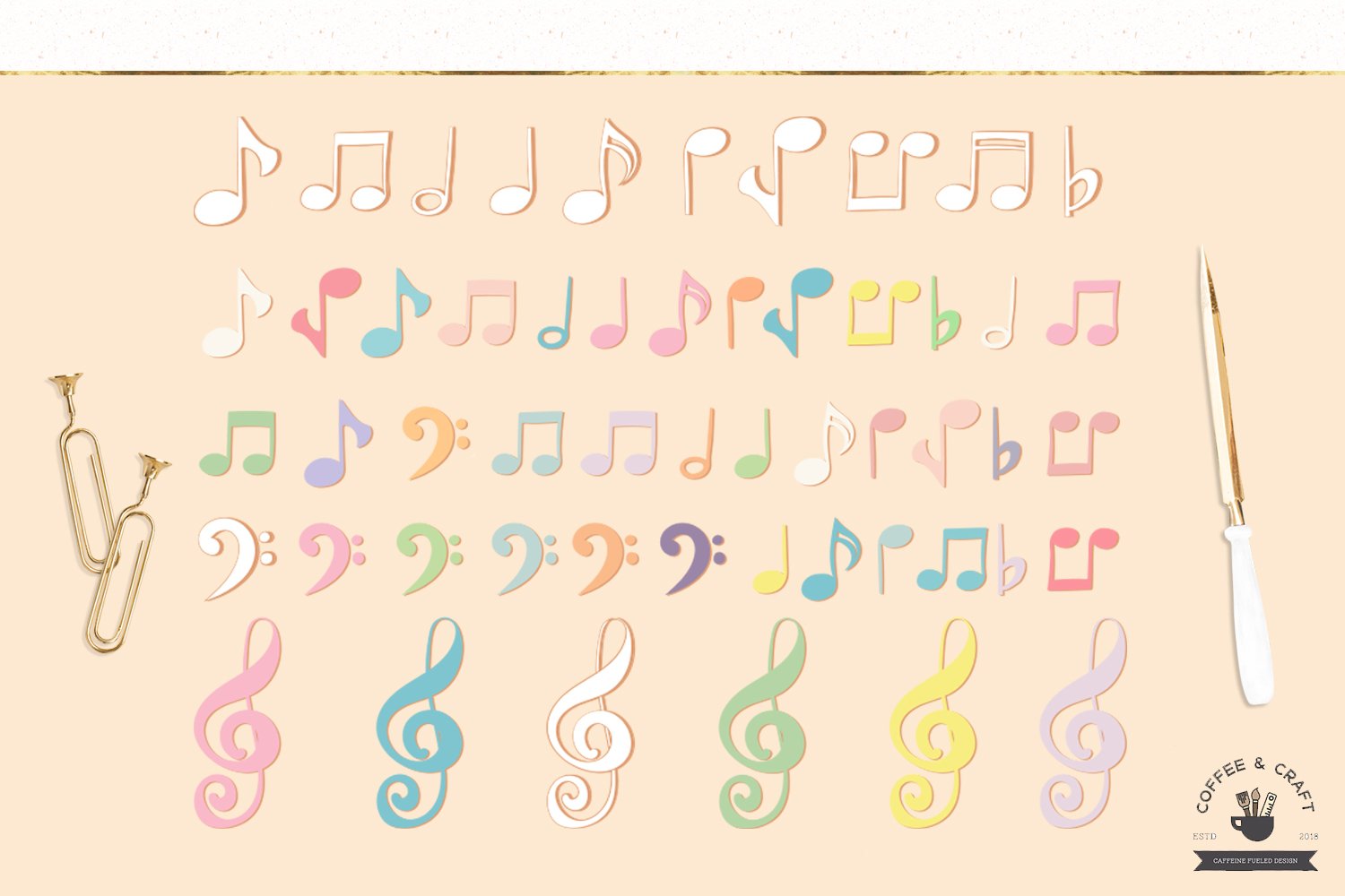 Pastel Music Notes